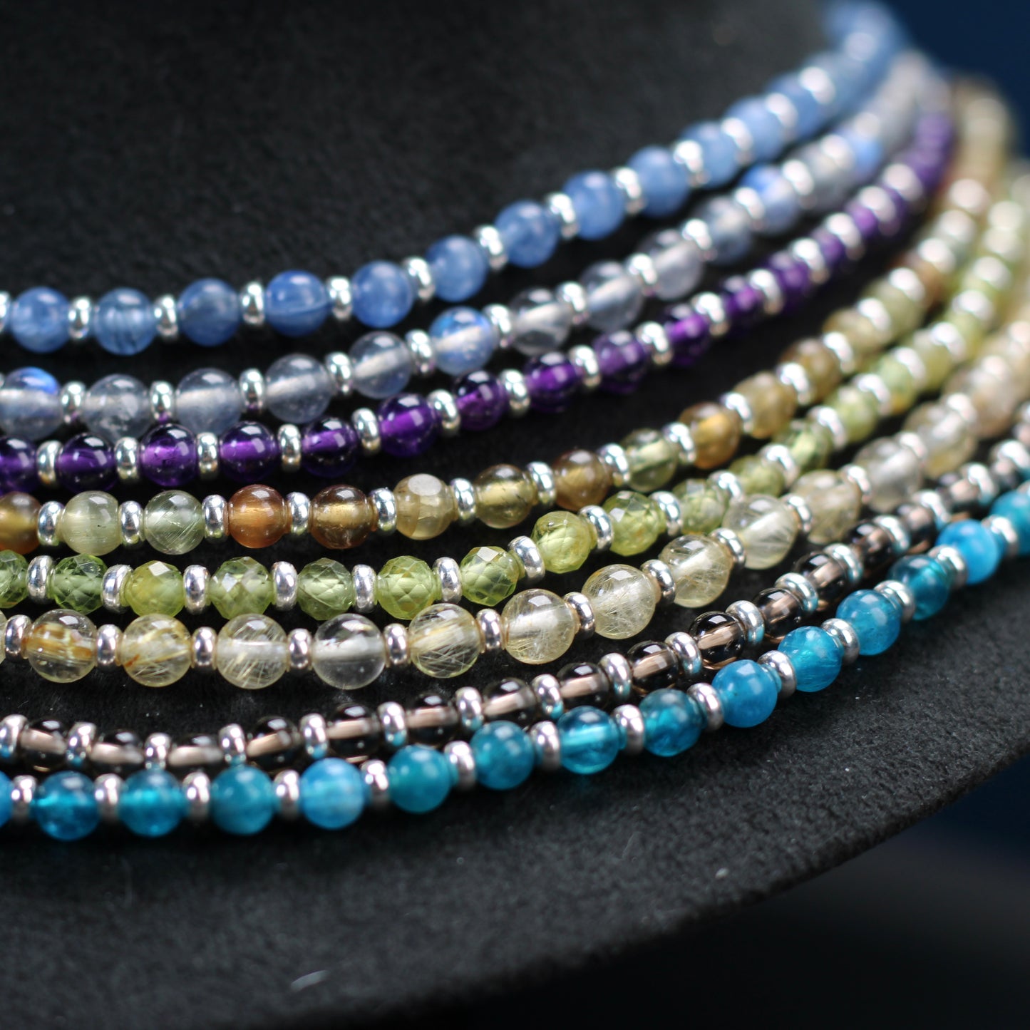 Amethyst Choker Necklace With Sterling Silver & Amethyst Tumble Stone