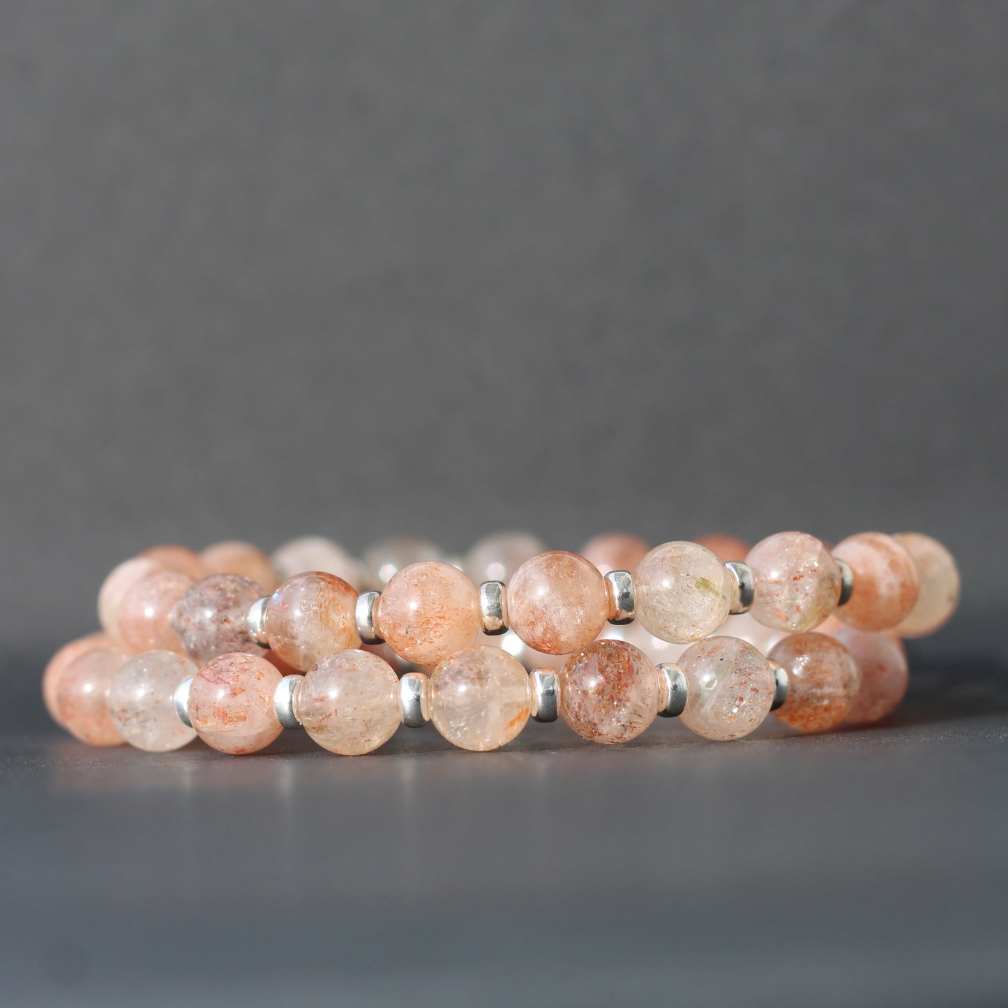 Sunstone Power Bracelet With Sterling Silver & Tumble Stone