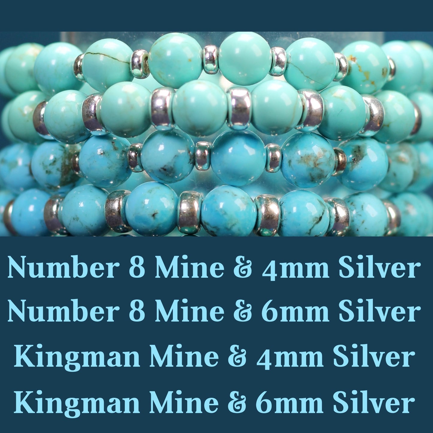 Kingman Turquoise Power Bracelet With Sterling Silver & Small Sphere