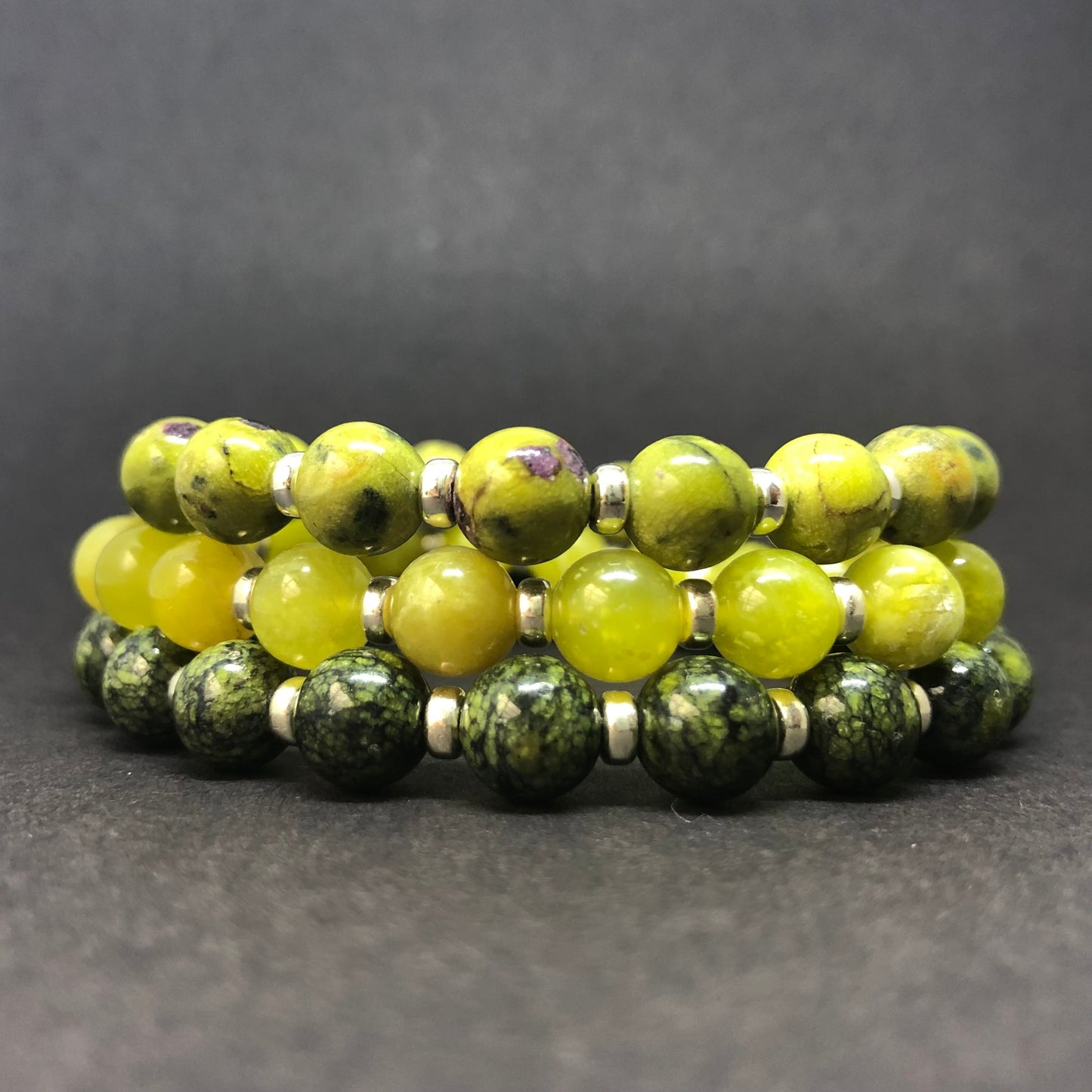 Atlantisite AA Power Bracelet With Sterling Silver & Atlantisite Tumble
