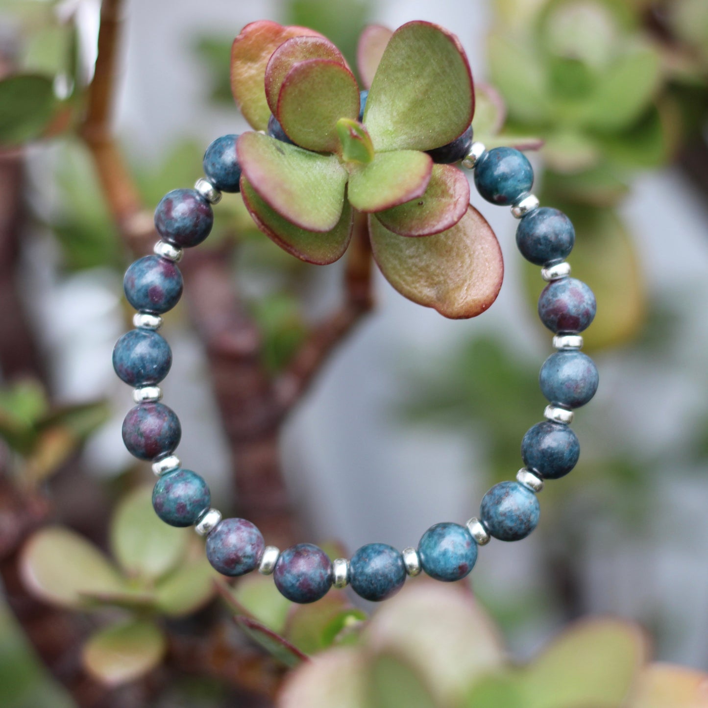 Ruby Kyanite Power Bracelet With Sterling Silver & Ruby Kyanite Heart