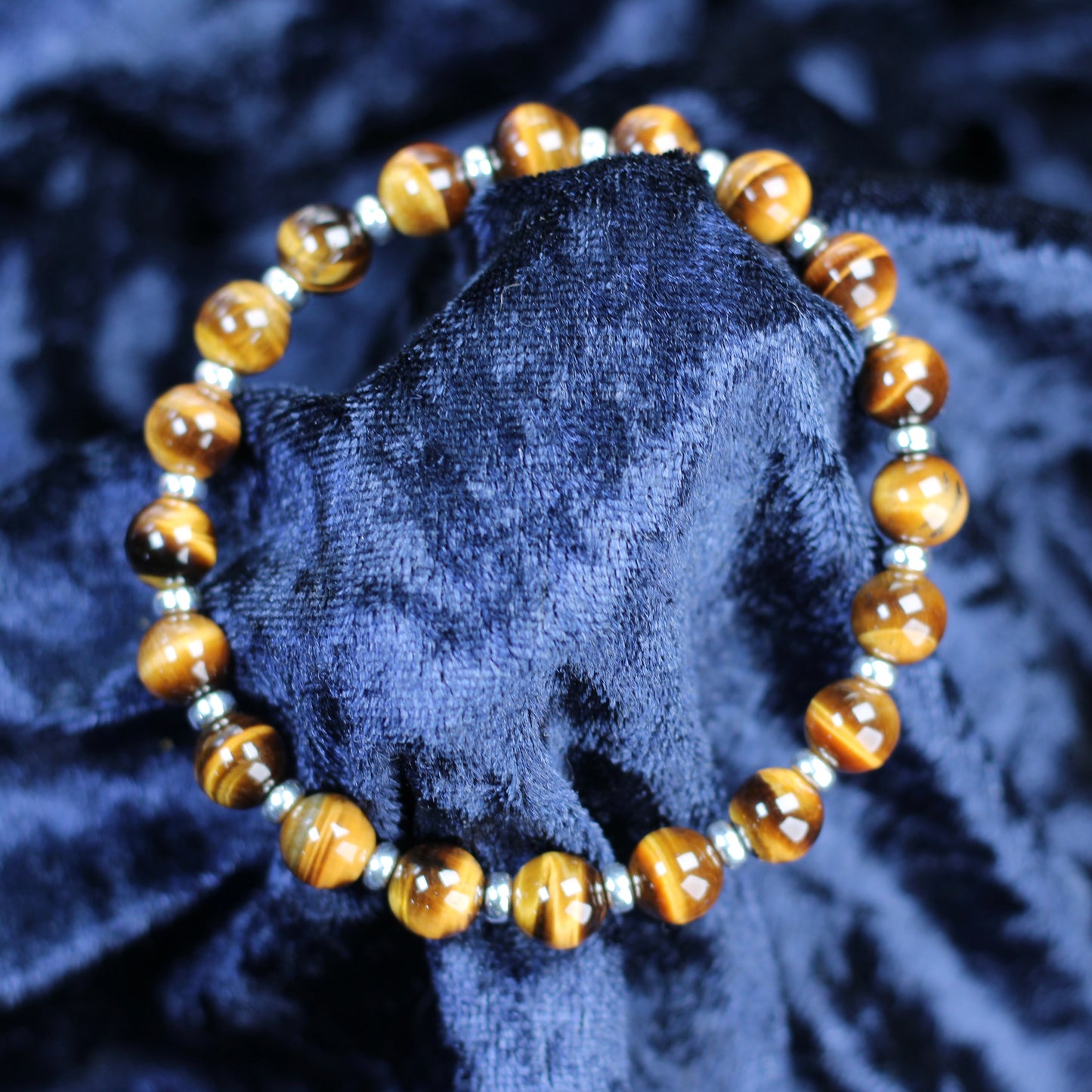 Tiger's Eye Power Bracelet With Sterling Silver & Heart.