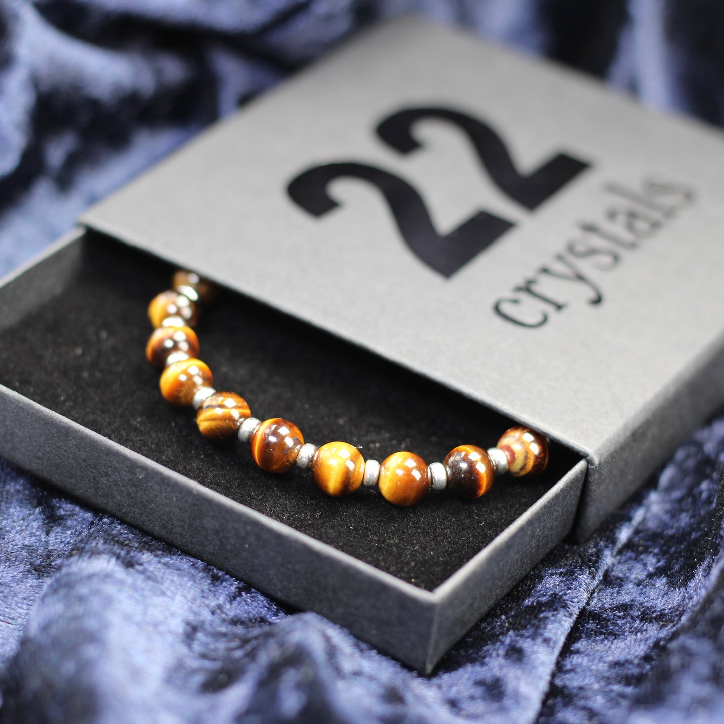Tiger's Eye Power Bracelet With Sterling Silver & Heart.