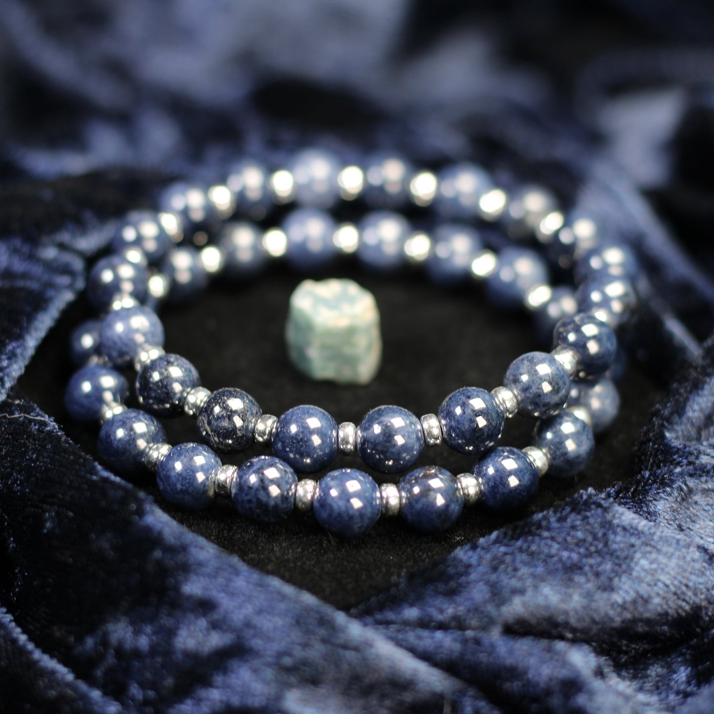 Sapphire Power Bracelet With Sterling Silver & Corundum Crystal.
