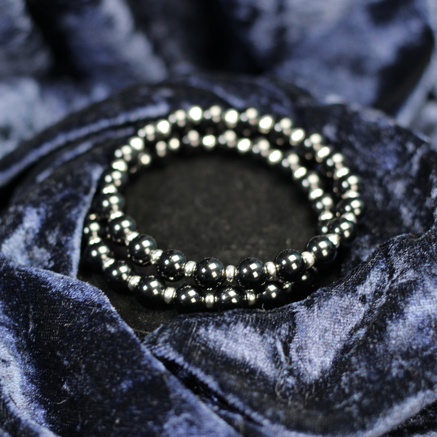Tektite Power Bracelet With Sterling Silver & Schorl Crystal