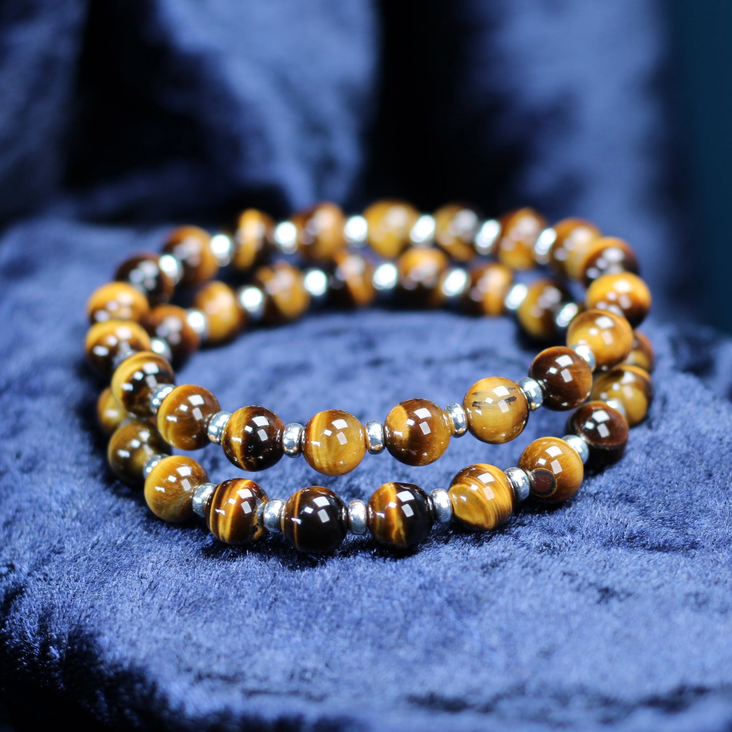 Tiger's Eye Power Bracelet With Sterling Silver & Heart.