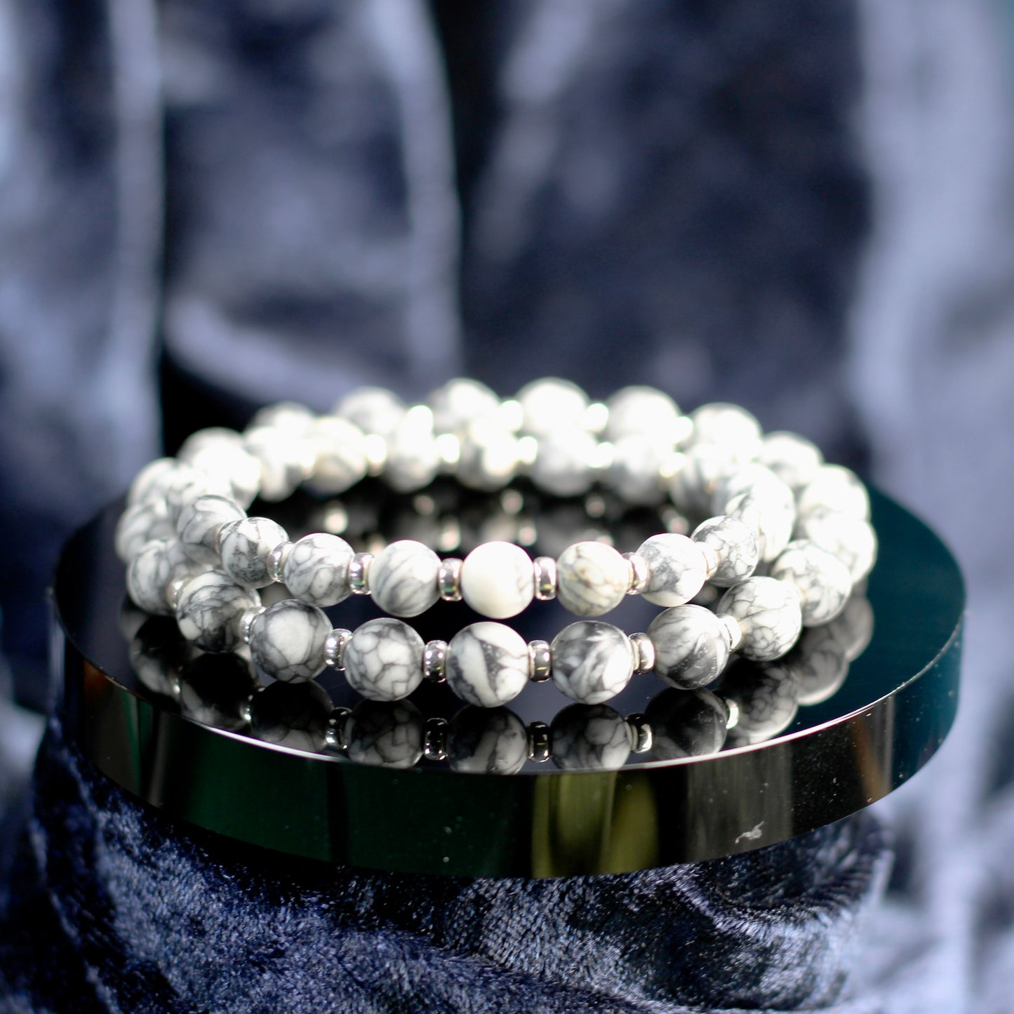 Pinolith Power Bracelet With Sterling Silver & Tumble Stone