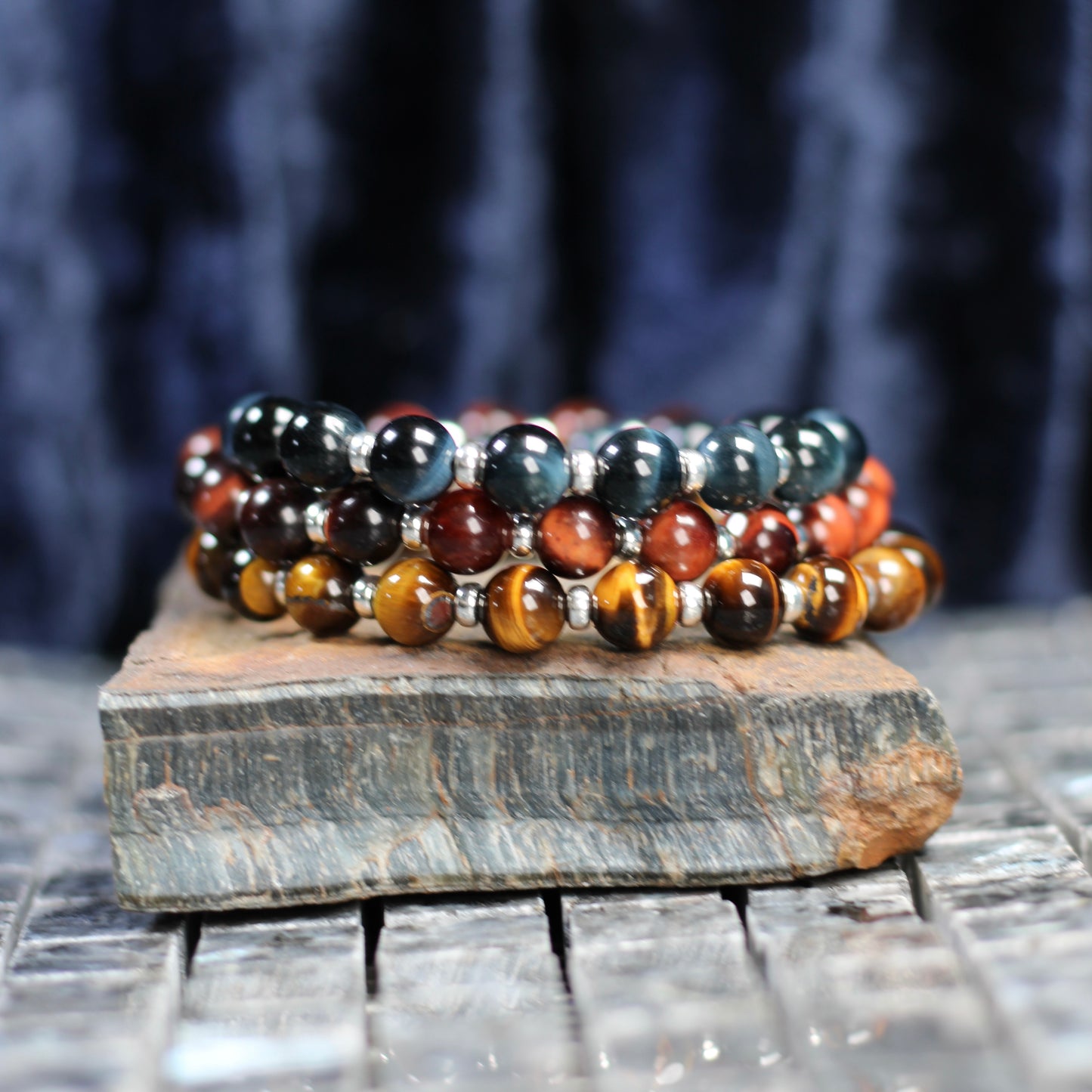 Tiger's Eye Power Bracelet With Sterling Silver & Heart.