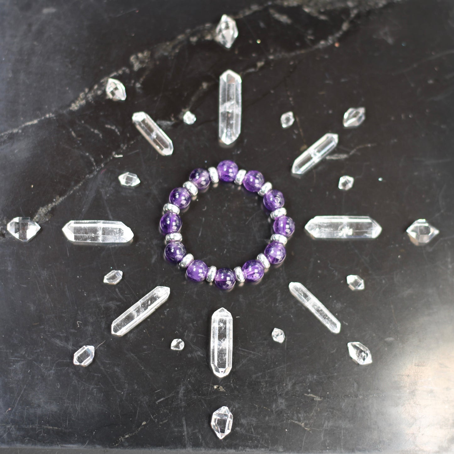 Amethyst RING With Silver. Presented With A Tin, A Tag & A Herkimer Diamond