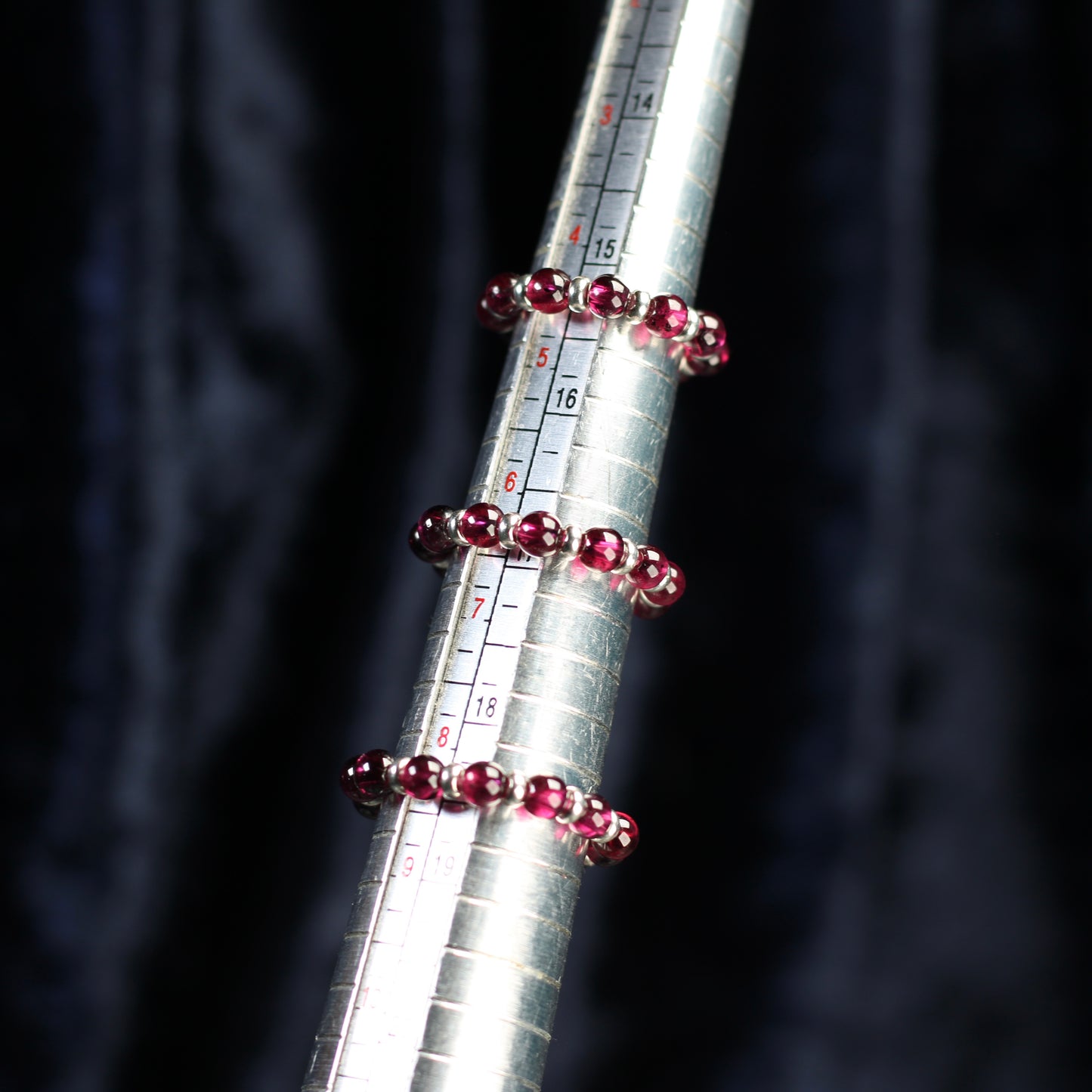 Almandine Garnet RING With Silver. Presented With A Tin, A Tag & A Herkimer Diamond