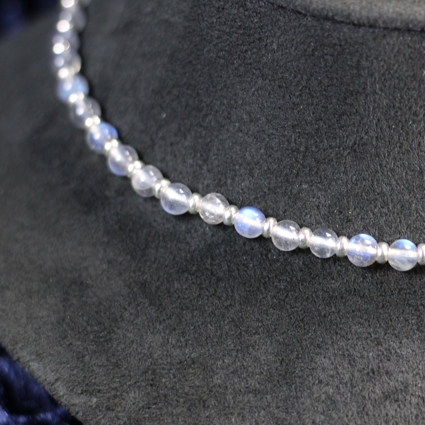 Labradorite Choker Necklace With Sterling Silver & Tumble Stone