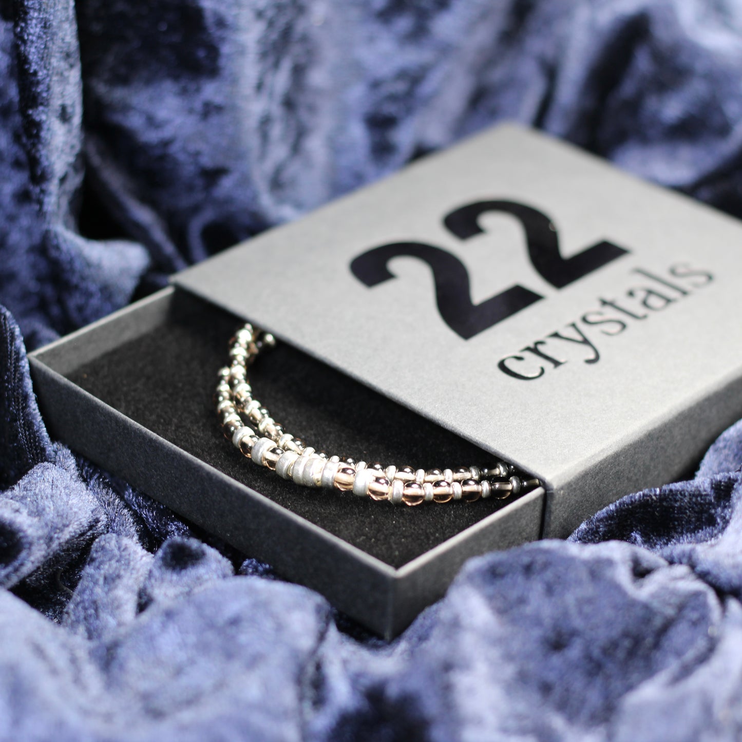 Smokey Quartz Choker Necklace With Sterling Silver & Tumble Stone