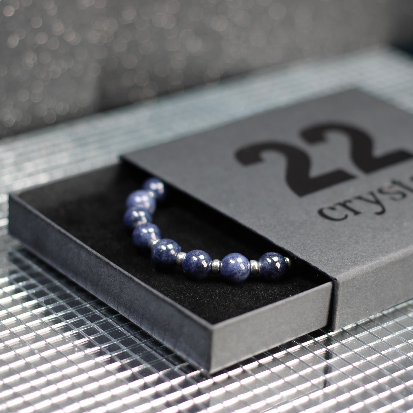 Sapphire Power Bracelet With Sterling Silver & Corundum Crystal.