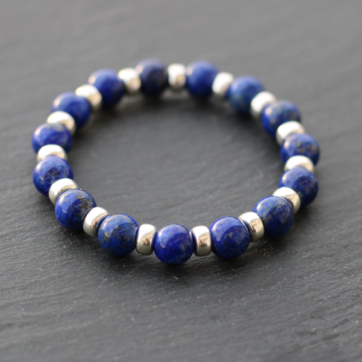Lapis Lazuli Chunky Power Bracelet With Sterling Silver