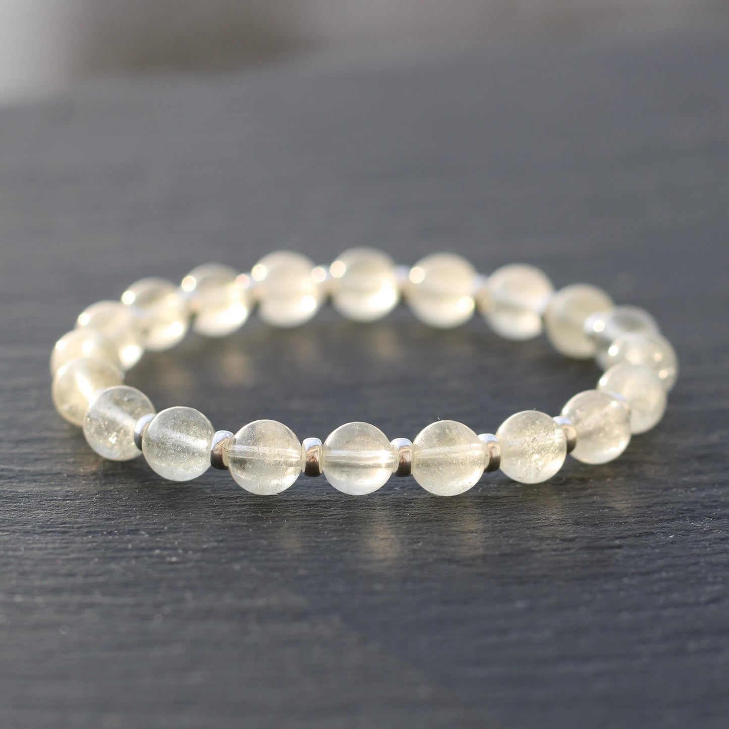 Libyan Desert Glass Power Bracelet With Sterling Silver & LDG Piece