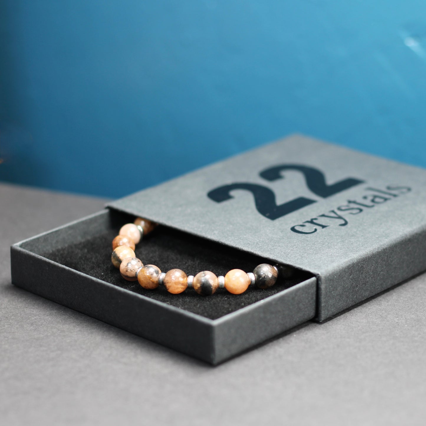 Chiastolite Power Bracelet With Sterling Silver & Tumble Stone