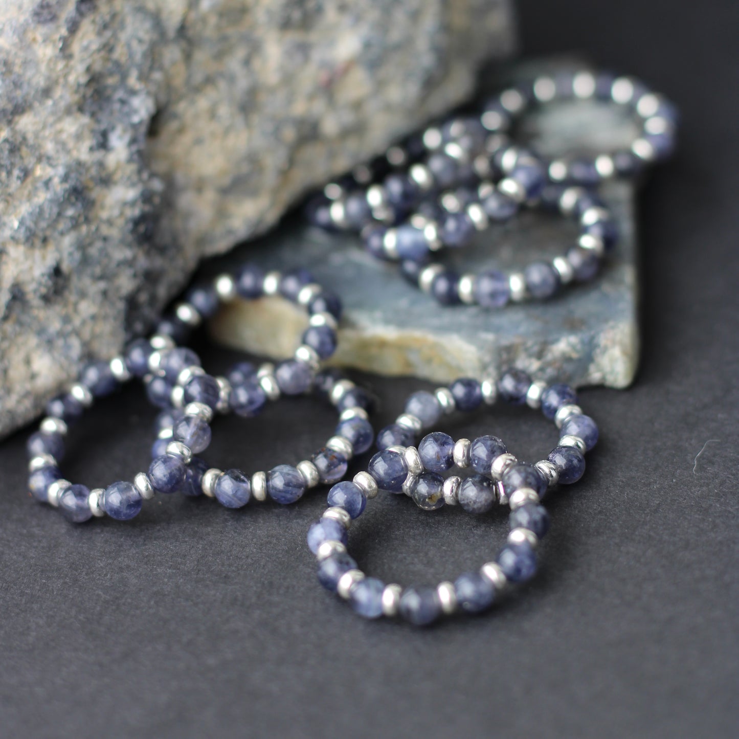 Iolite RING With Silver. Presented With A Tin, A Tag & A Herkimer Diamond