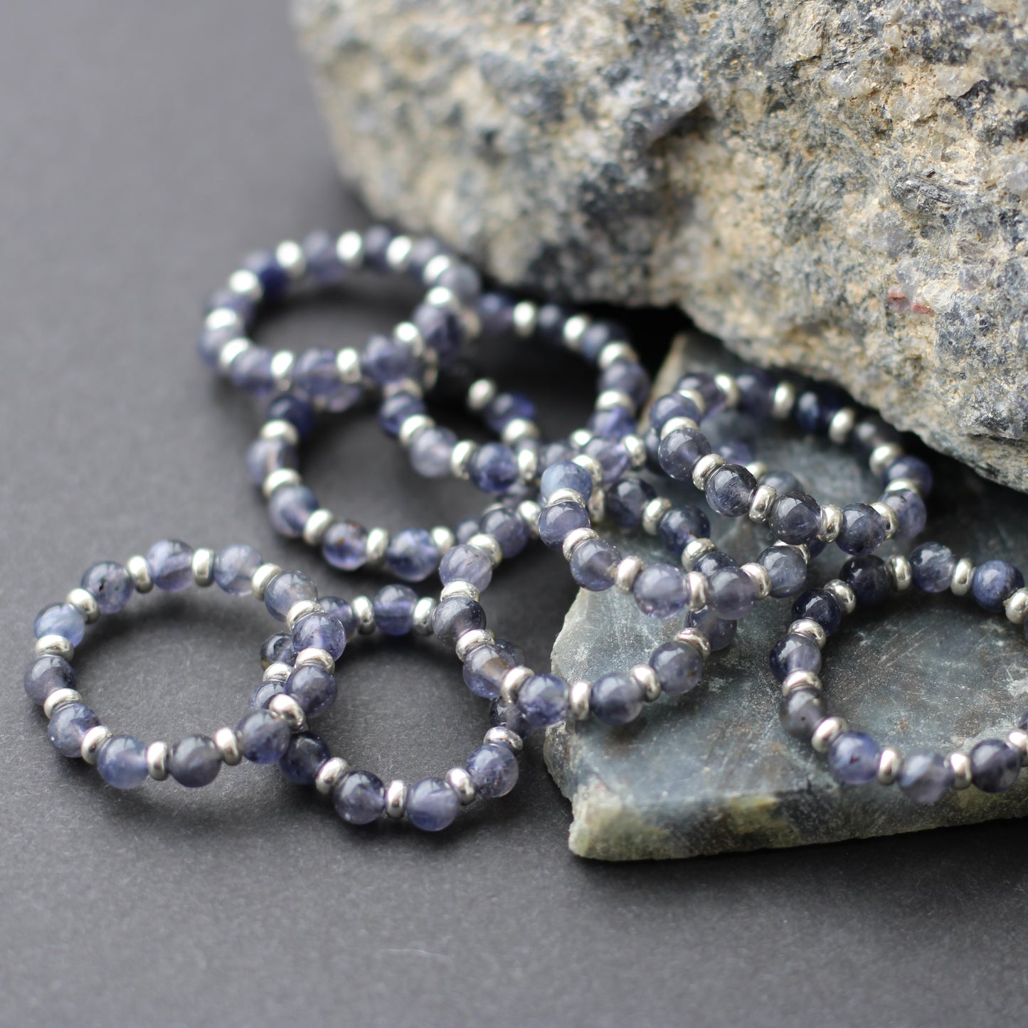 Iolite RING With Silver. Presented With A Tin, A Tag & A Herkimer Diamond