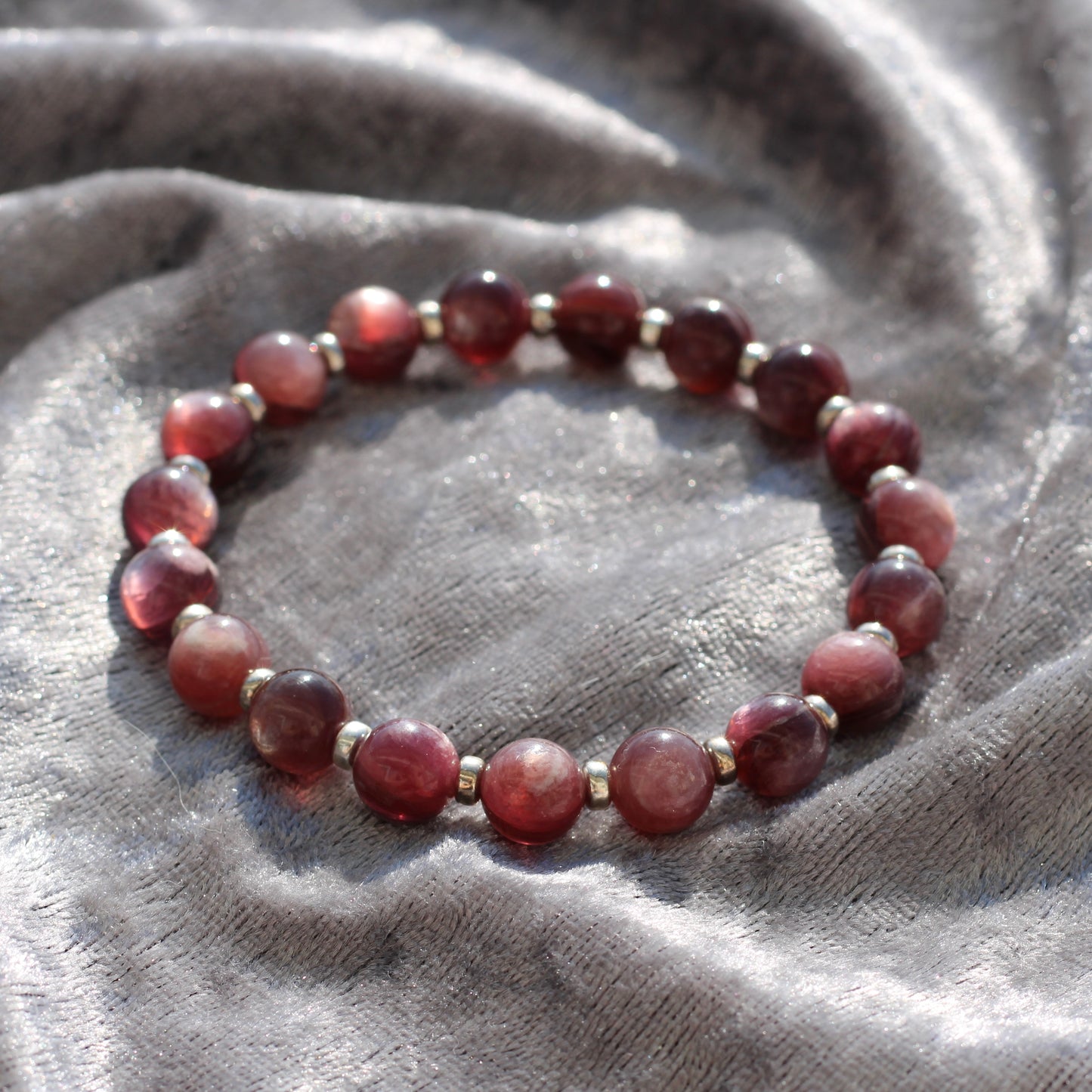 High Grade Gem Lepidolite Power Bracelet With Sterling Silver & Mica Specimen