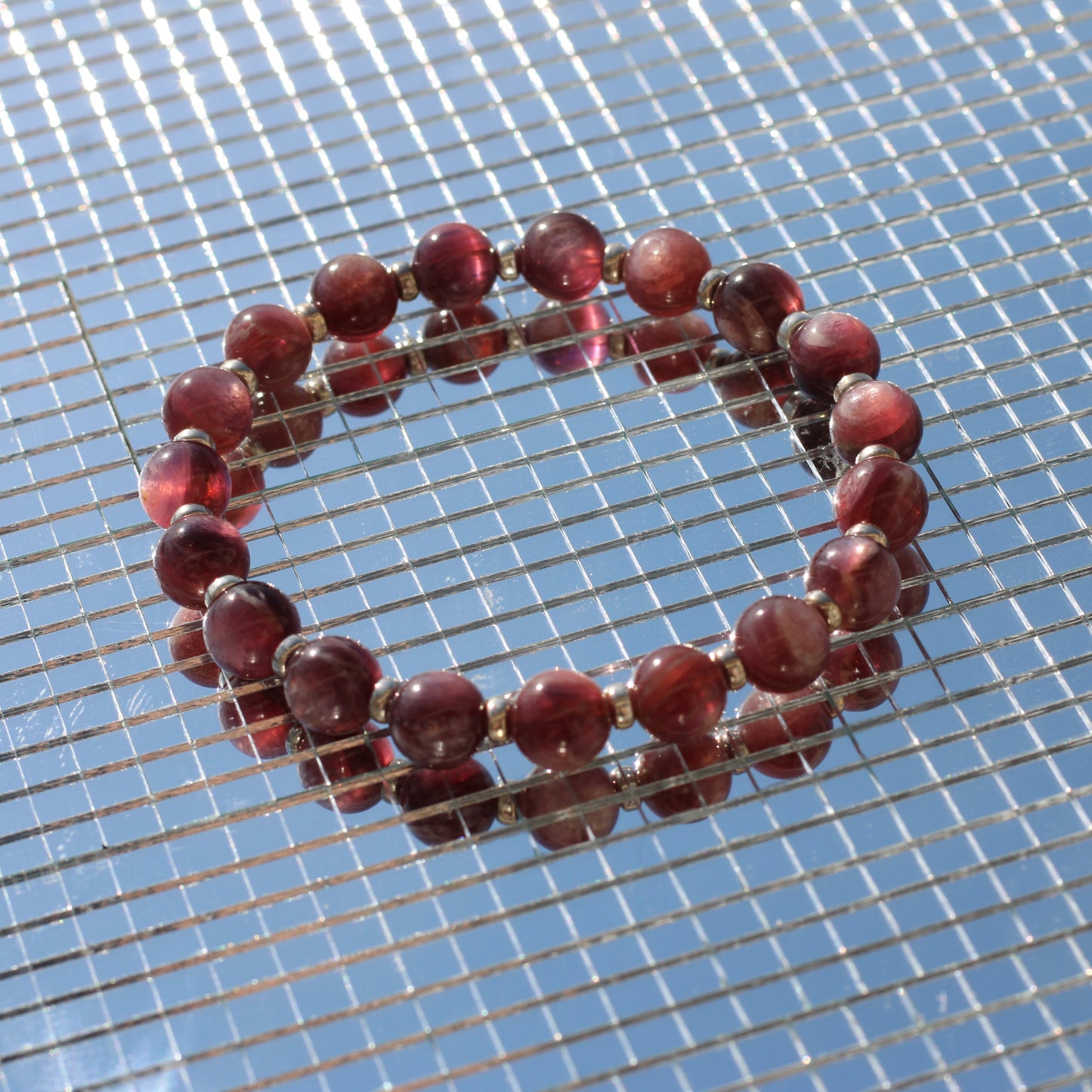 High Grade Gem Lepidolite Power Bracelet With Sterling Silver & Mica Specimen
