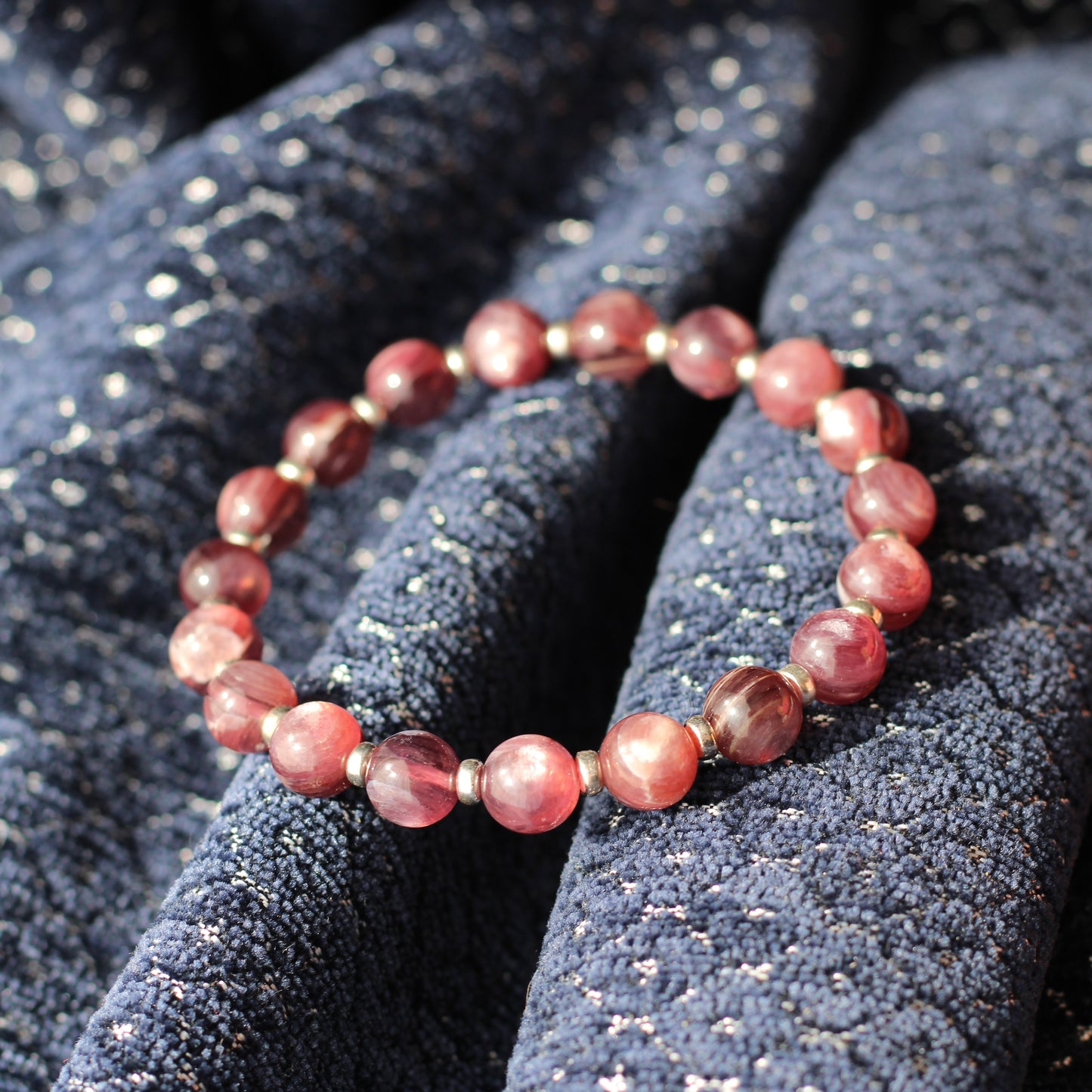 High Grade Gem Lepidolite Power Bracelet With Sterling Silver & Mica Specimen