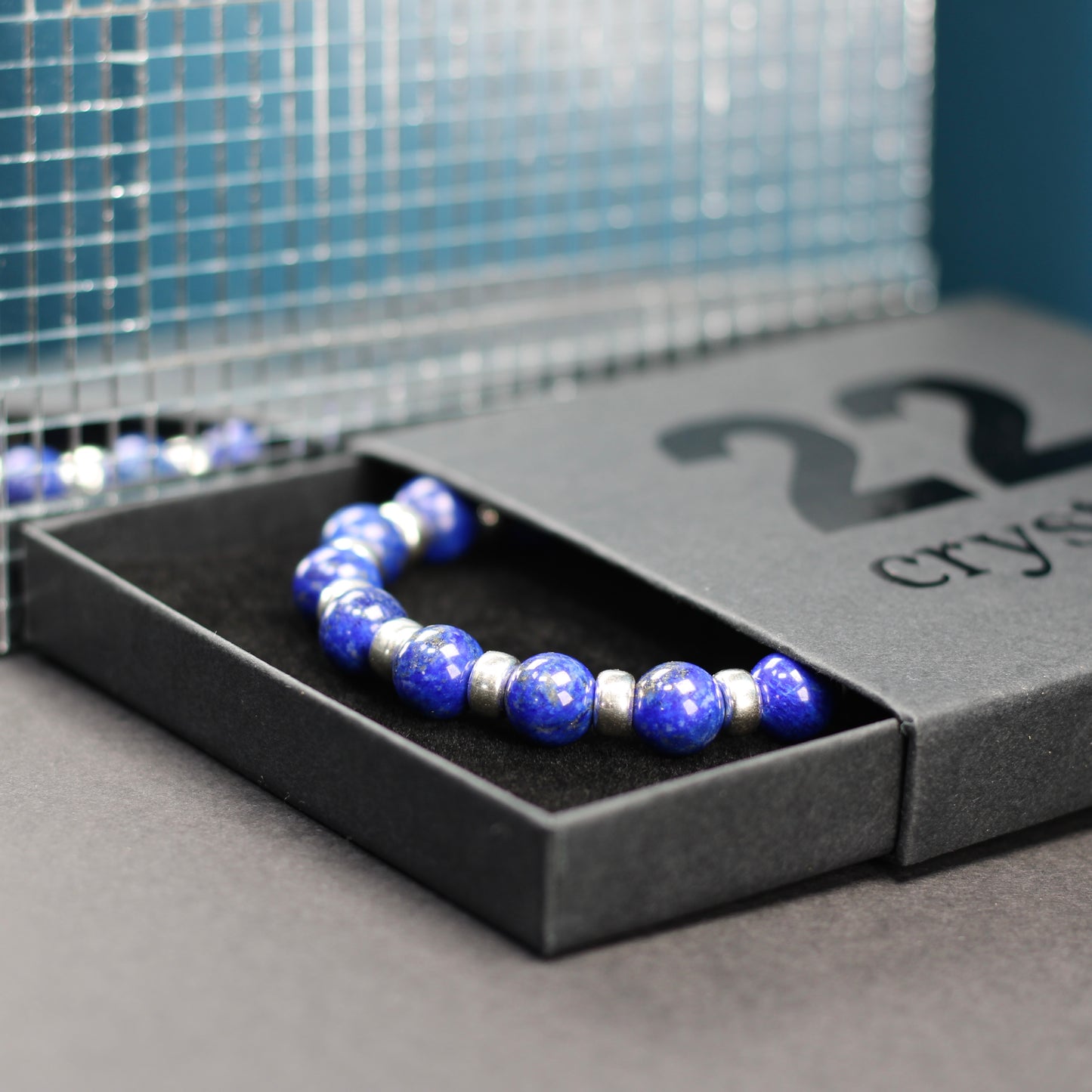 Lapis Lazuli Chunky Power Bracelet With Sterling Silver
