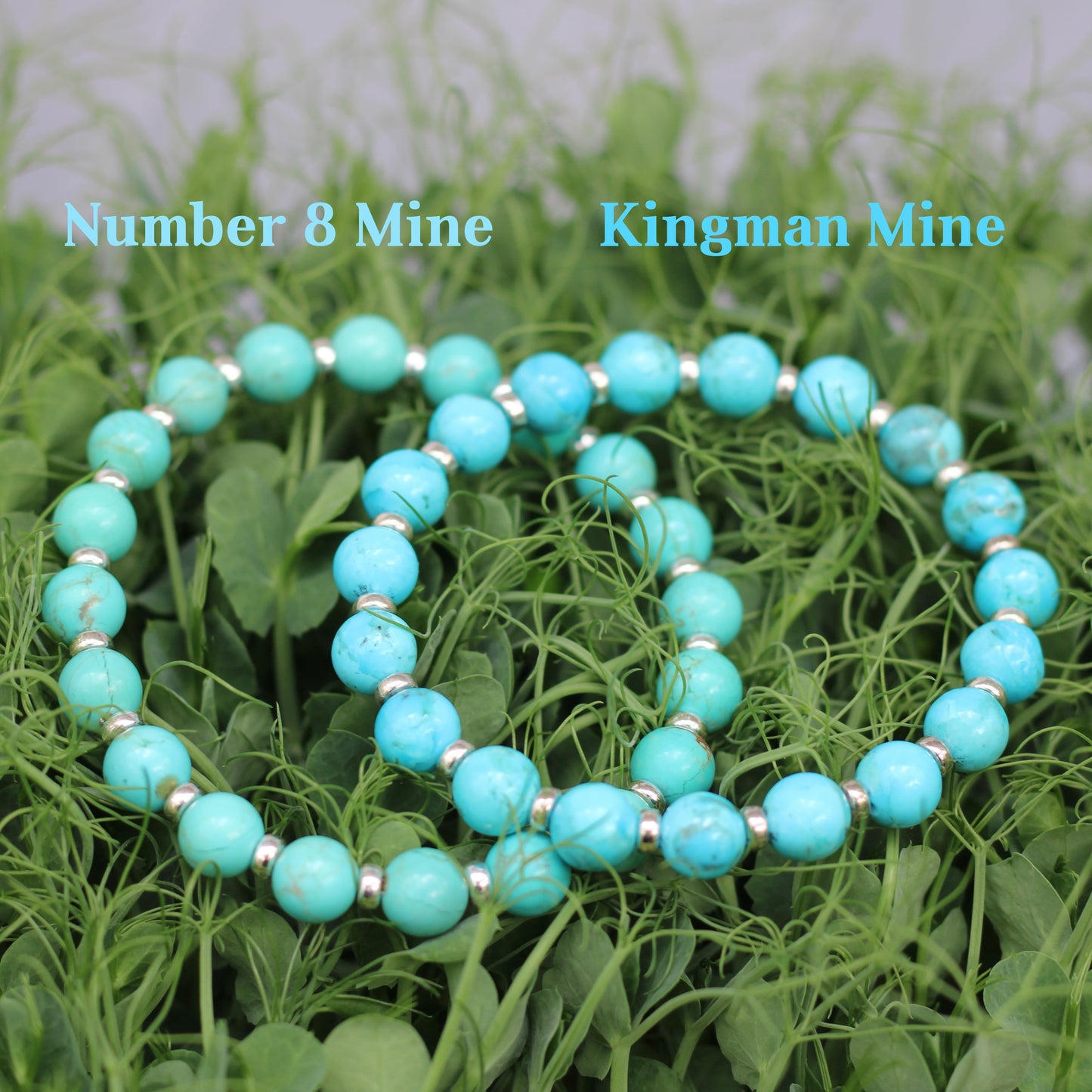 Turquoise Number 8 Mine Power Bracelet With Sterling Silver & Free Small Sphere