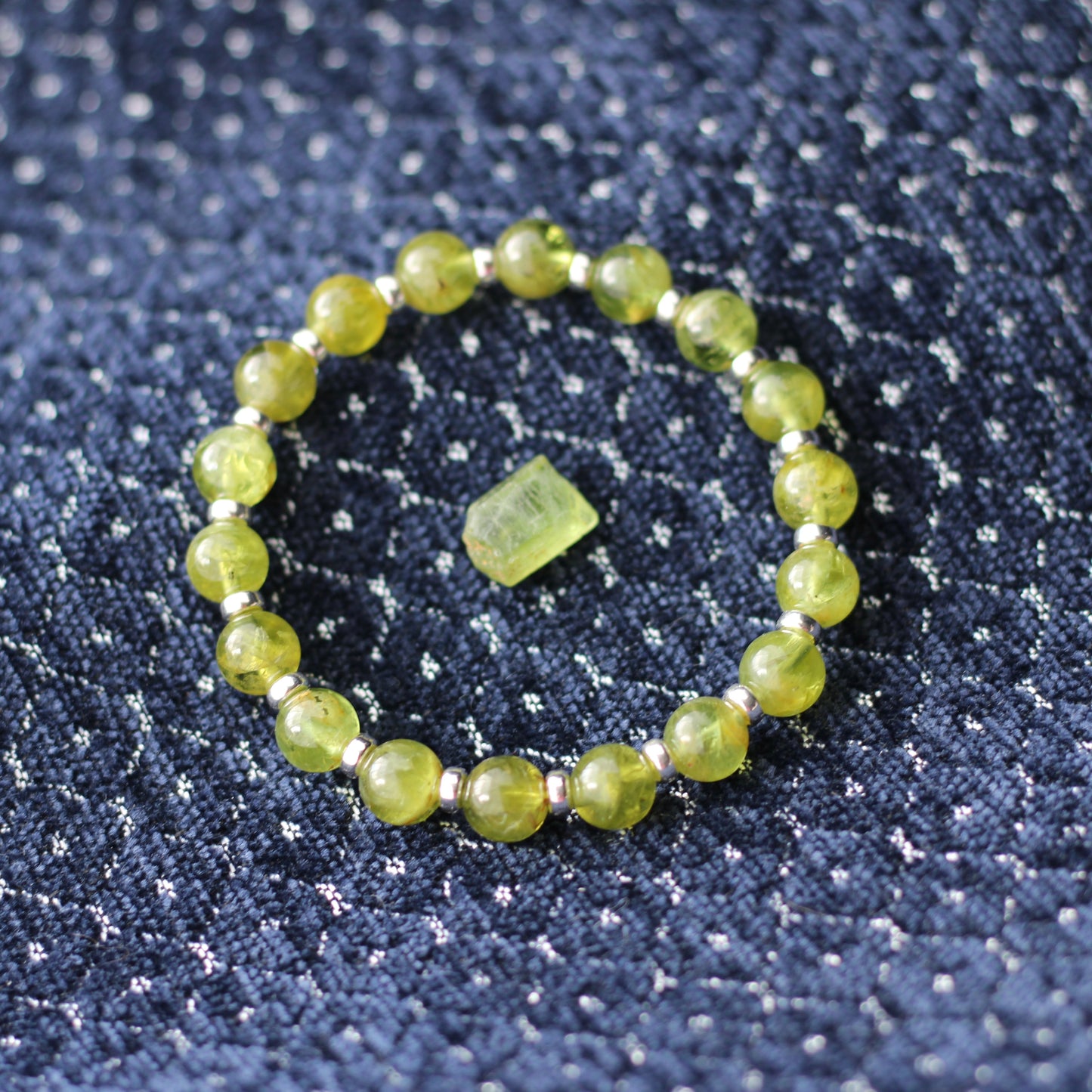 Peridot Power Bracelet With Sterling Silver & Crystal