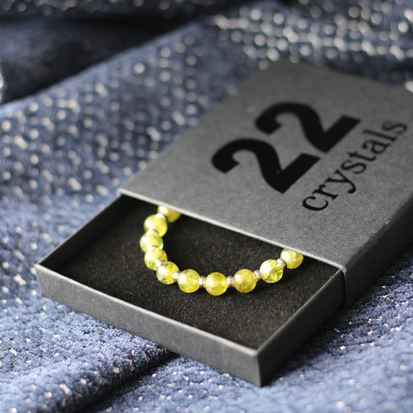 Peridot Power Bracelet With Sterling Silver & Crystal