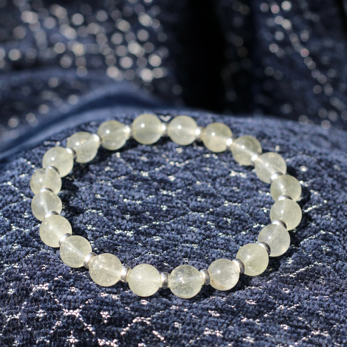 Libyan Desert Glass Power Bracelet With Sterling Silver & LDG Piece