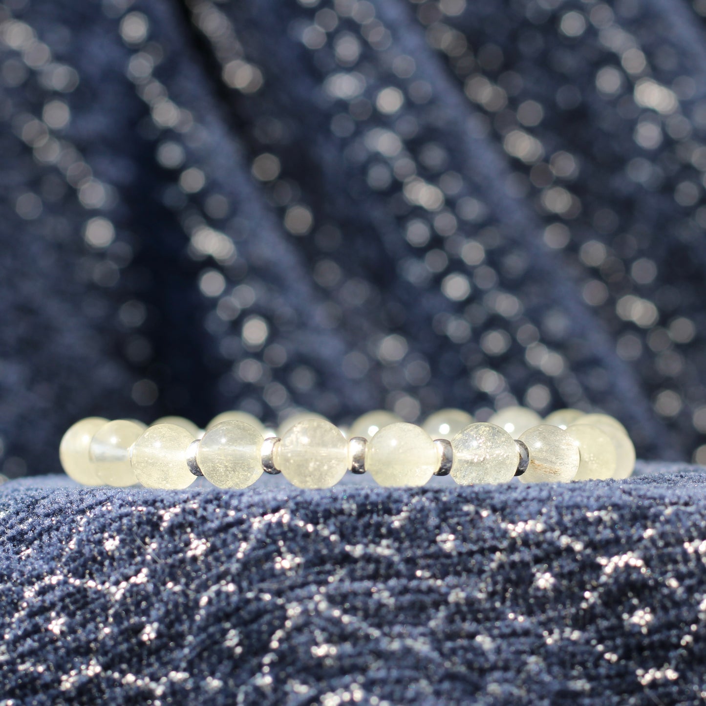 Libyan Desert Glass Power Bracelet With Sterling Silver & LDG Piece