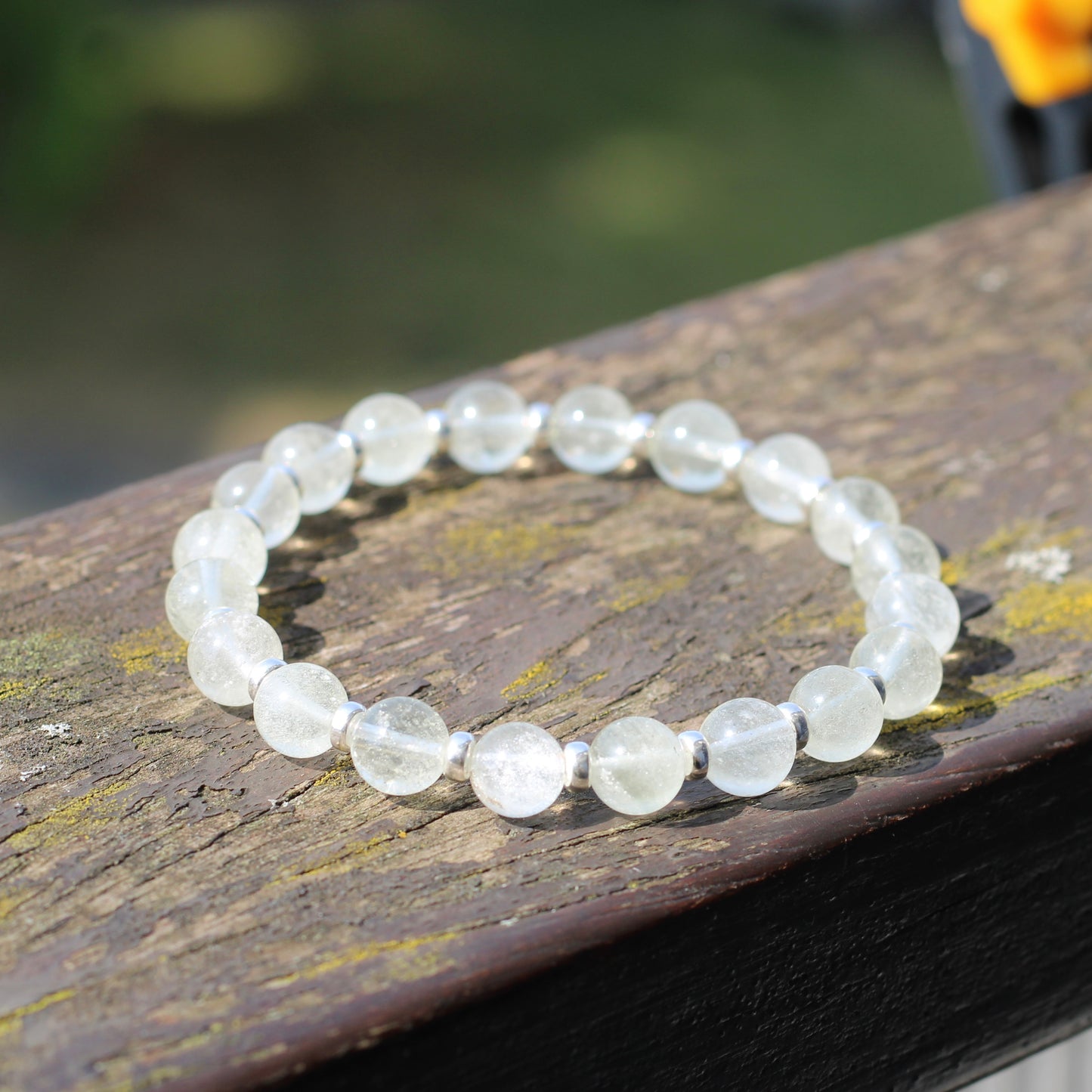 Libyan Desert Glass Power Bracelet With Sterling Silver & LDG Piece