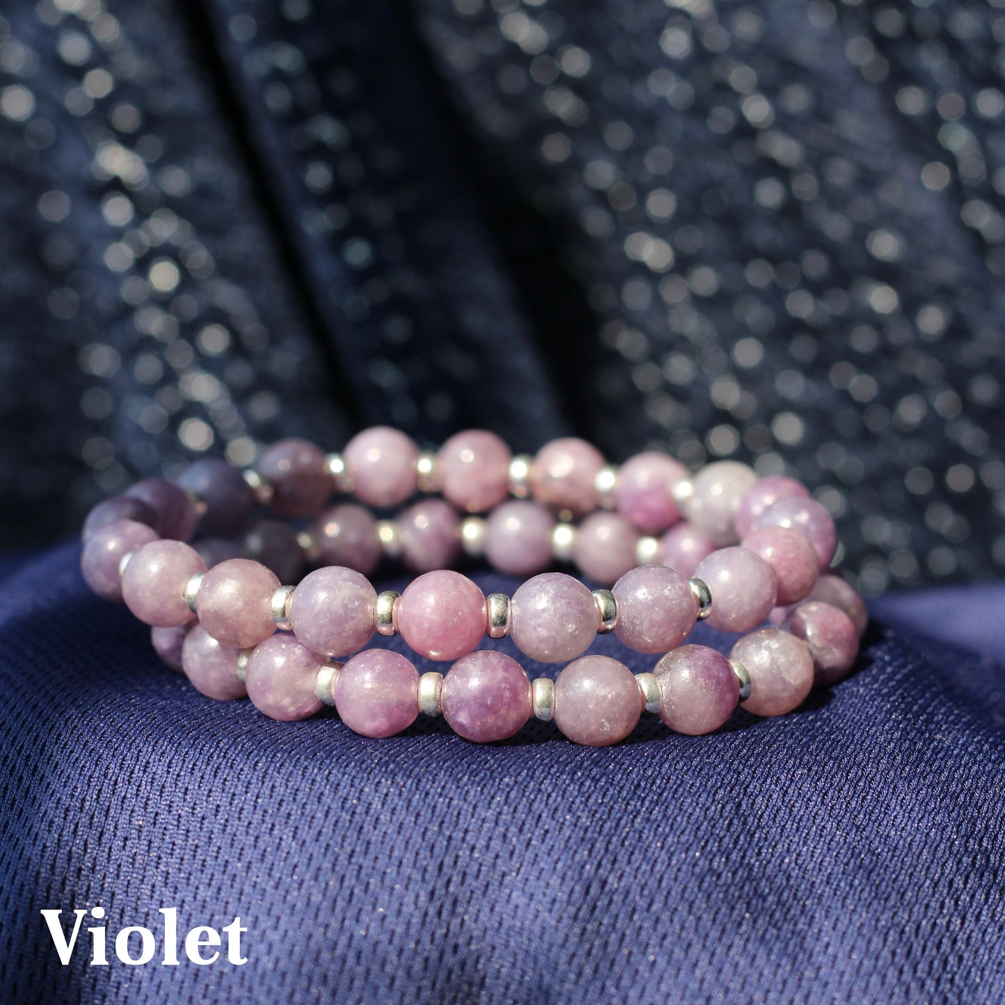 Lepidolite (A Choice Of 3) Posh Power Bracelets With Sterling Silver & Tumble Stone