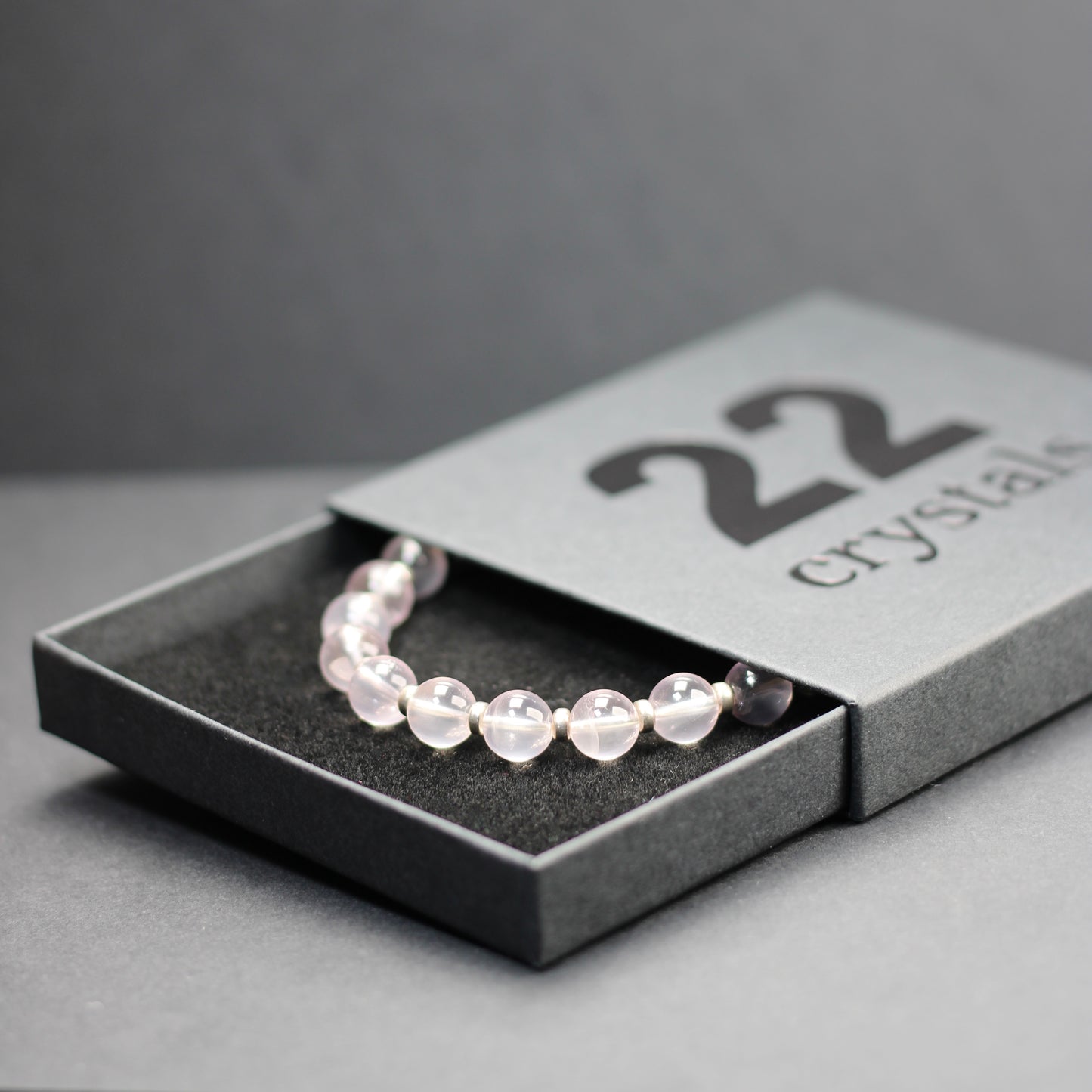 Star Rose Quartz Power Bracelet With Sterling Silver & Mini Sphere
