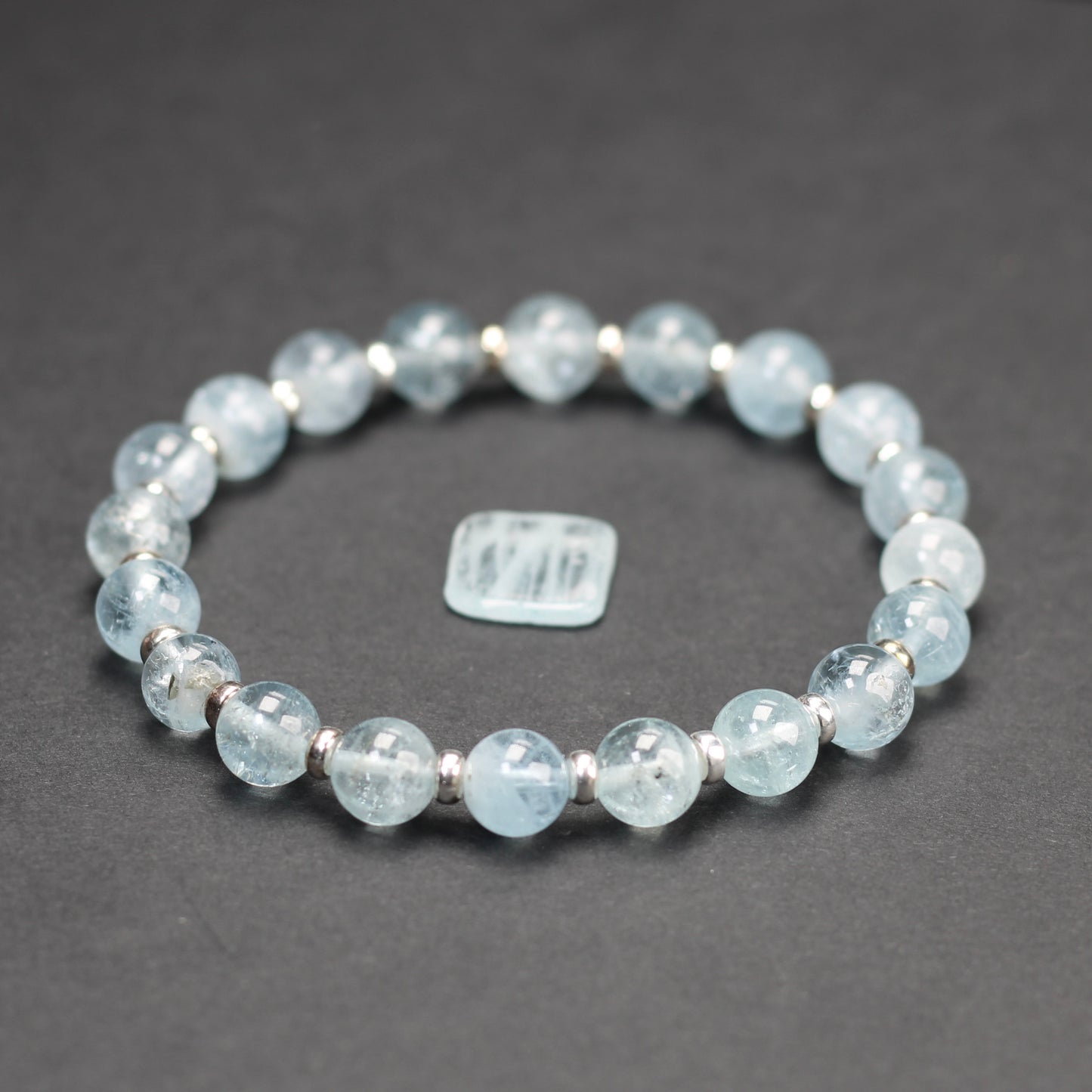 Aquamarine Power Bracelet With Sterling Silver & Tumble