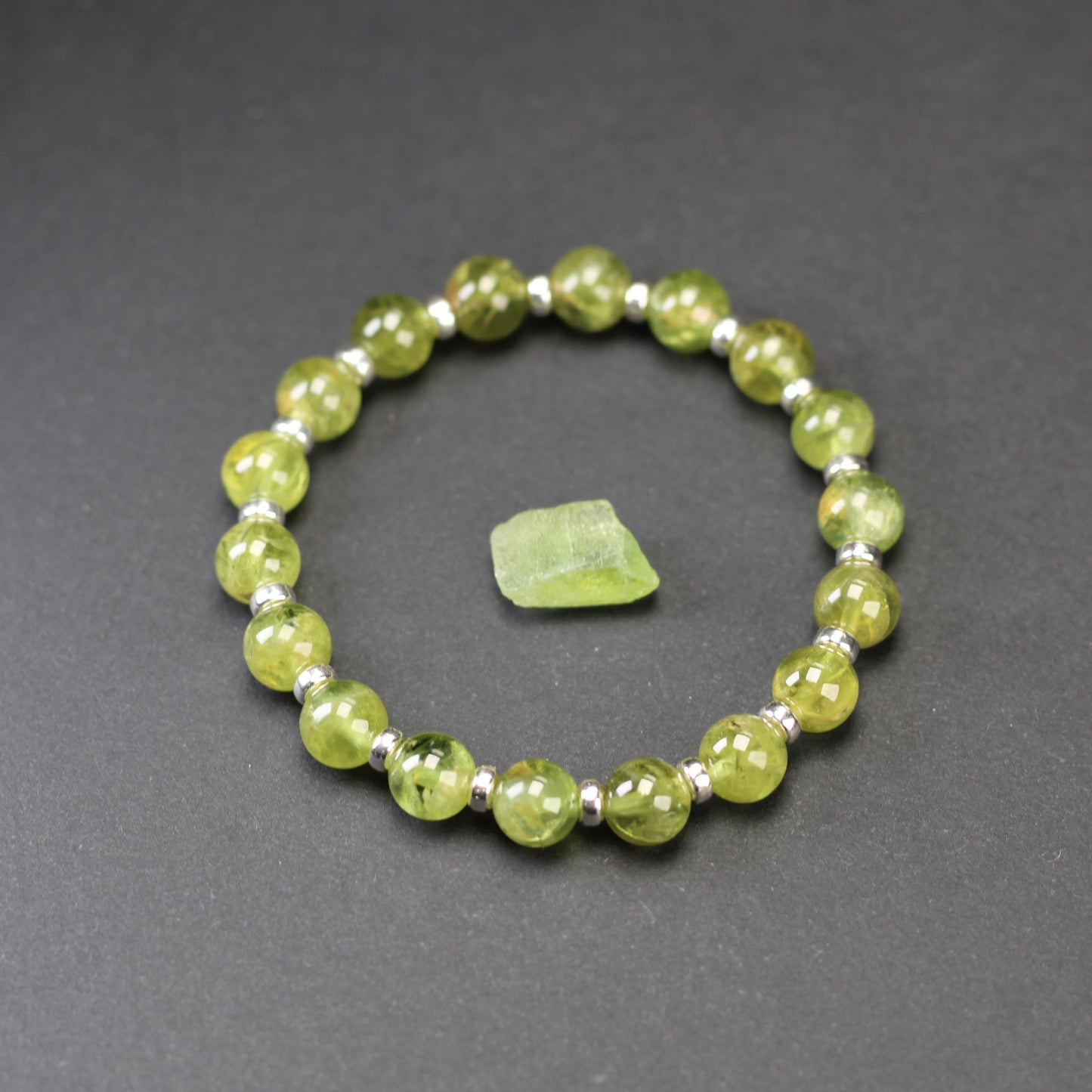 Peridot Power Bracelet With Sterling Silver & Crystal