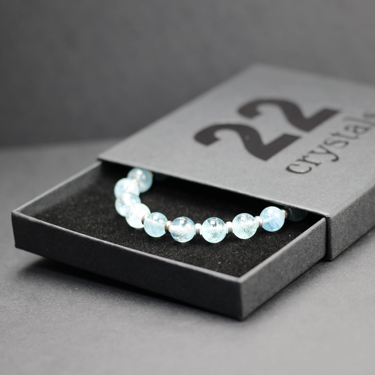 Aquamarine Power Bracelet With Sterling Silver & Tumble