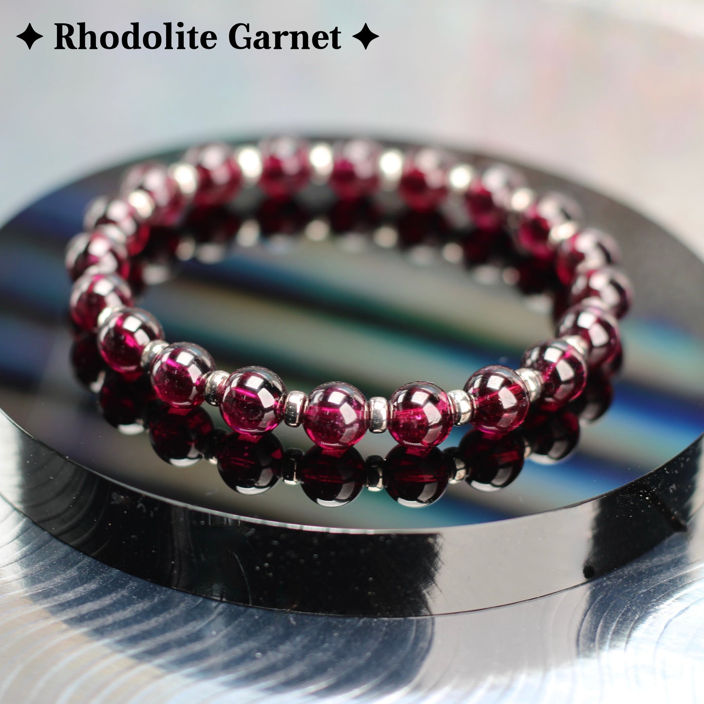Rhodolite, Hessonite & Pyrope Garnet Power Bracelet With Sterling Silver