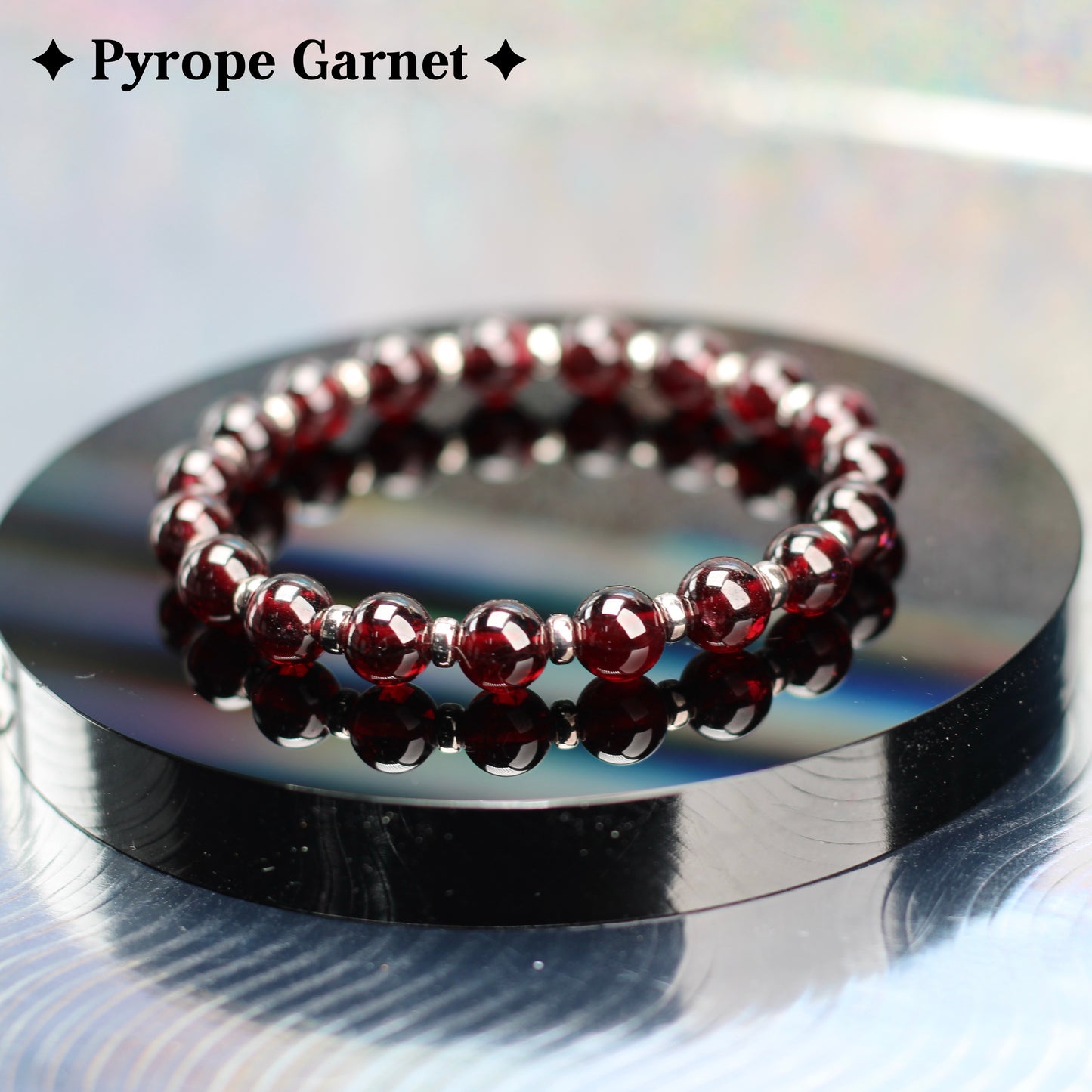 Rhodolite, Hessonite & Pyrope Garnet Power Bracelet With Sterling Silver