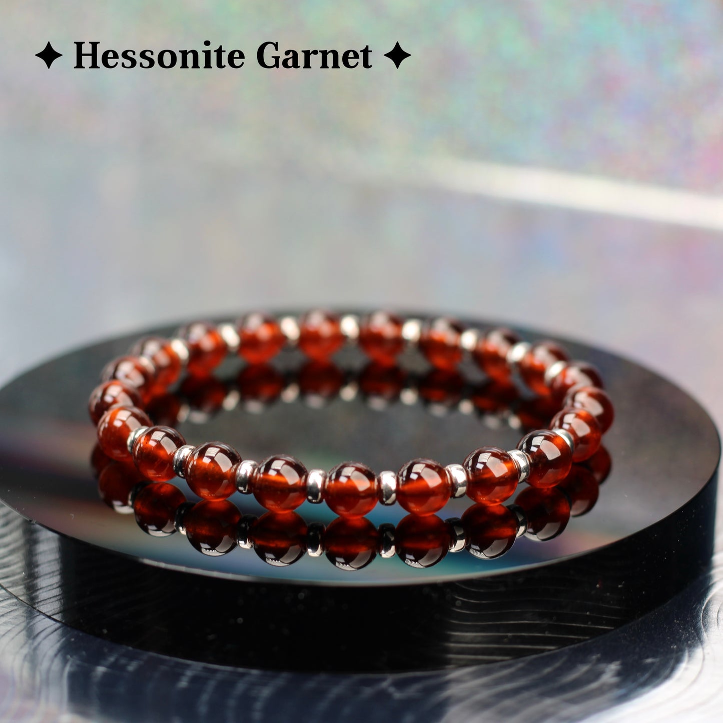 Rhodolite, Hessonite & Pyrope Garnet Power Bracelet With Sterling Silver