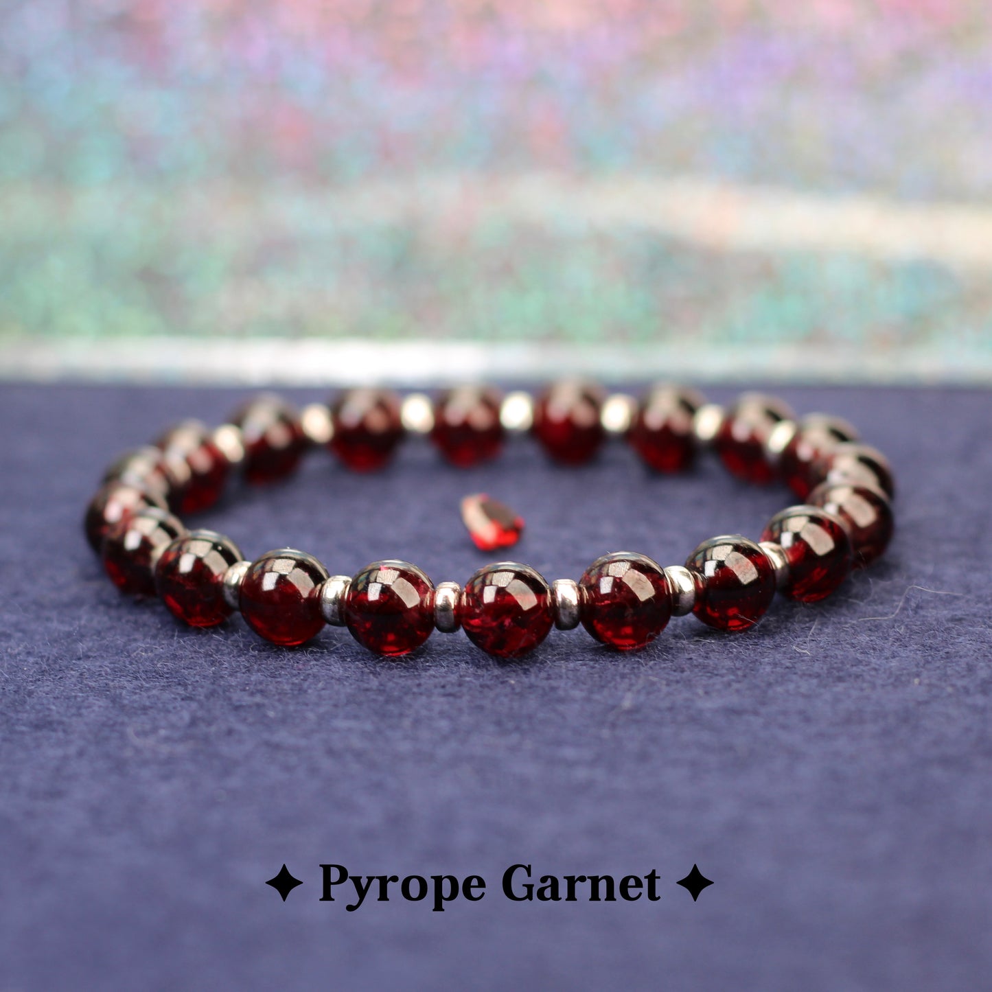 Rhodolite, Hessonite & Pyrope Garnet Power Bracelet With Sterling Silver