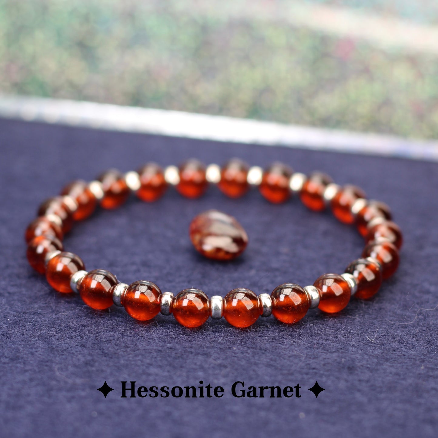Rhodolite, Hessonite & Pyrope Garnet Power Bracelet With Sterling Silver
