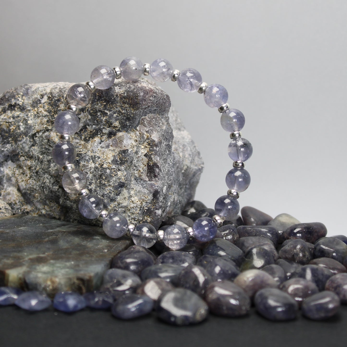Iolite AA Power Bracelet With Sterling Silver & Iolite Star
