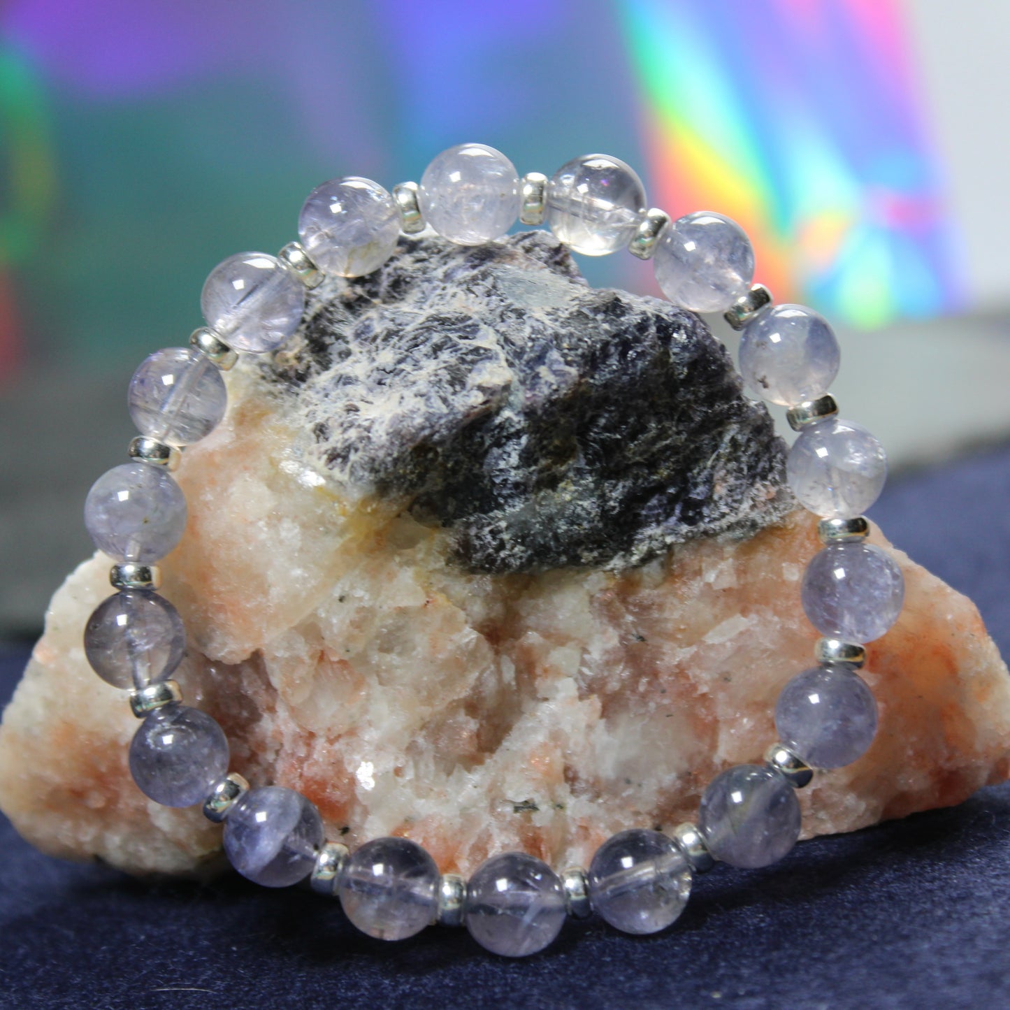Iolite AA Power Bracelet With Sterling Silver & Iolite Star