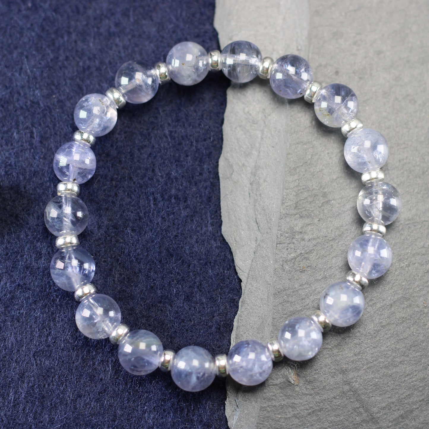 Iolite AA Power Bracelet With Sterling Silver & Iolite Star