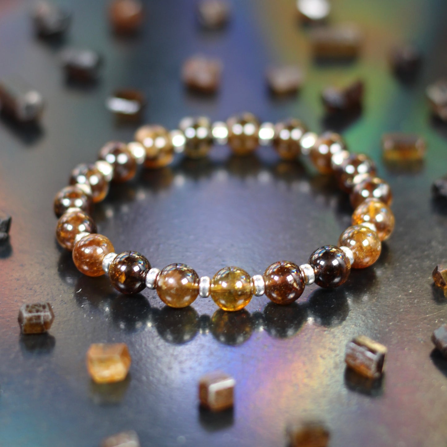 Dravite Tourmaline Power Bracelet With Sterling Silver & Dravite Crystal.