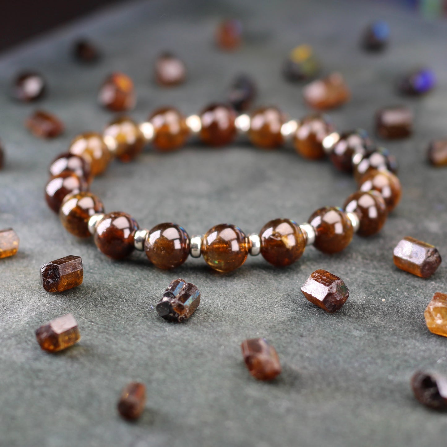 Dravite Tourmaline Power Bracelet With Sterling Silver & Dravite Crystal.