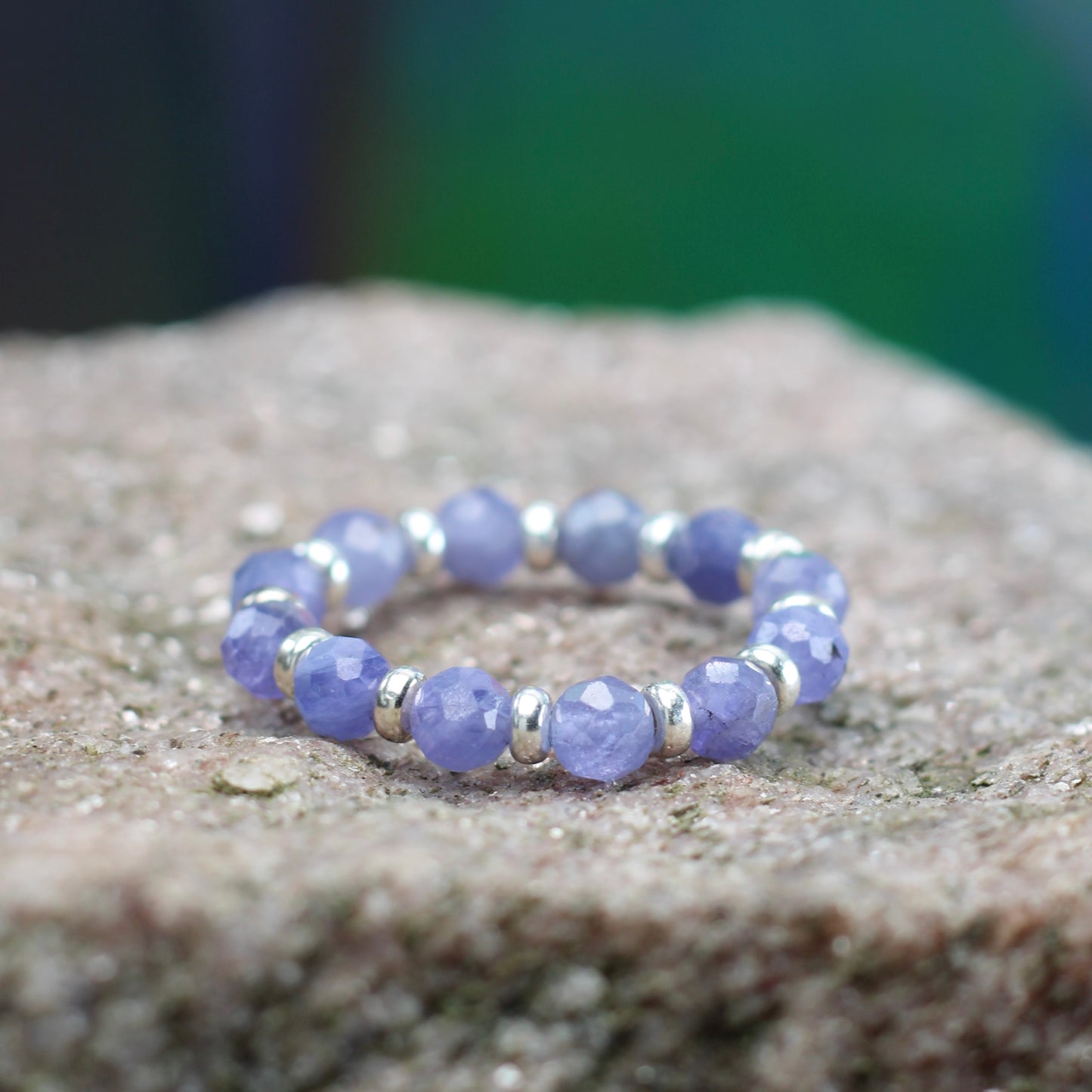 Tanzanite RING With Silver. Presented With A Tin, A Tag & A Herkimer Diamond