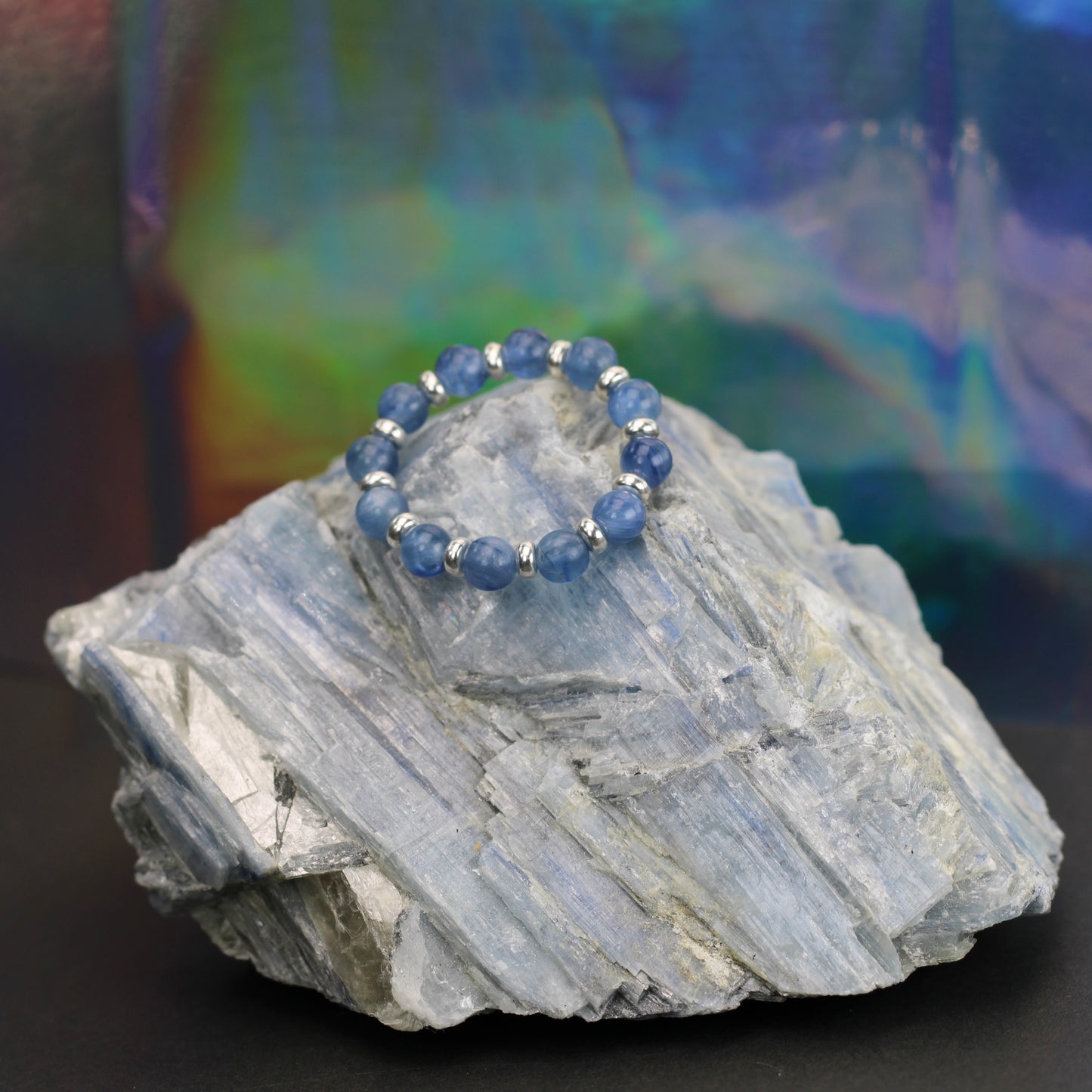 Kyanite RING With Silver. Presented With A Tin, A Tag & A Herkimer Diamond
