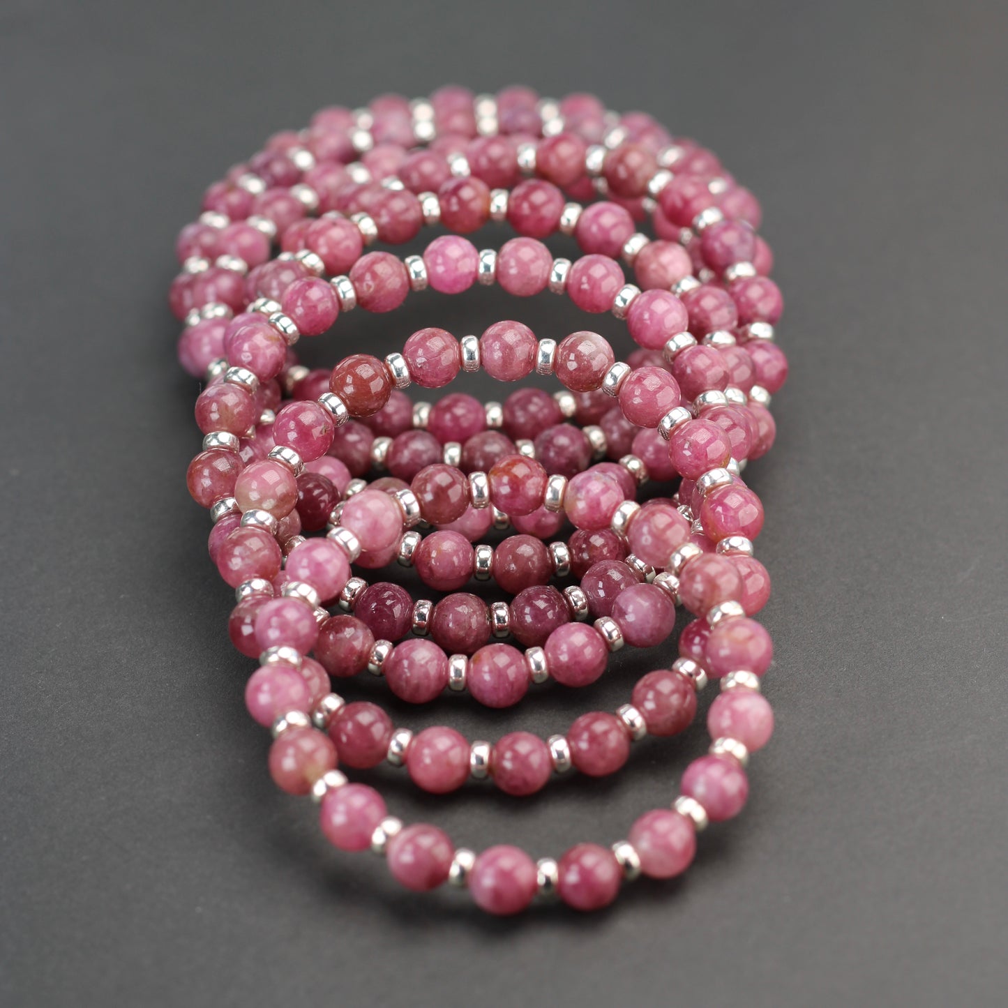 Pink Tourmaline Power Bracelet With Sterling Silver